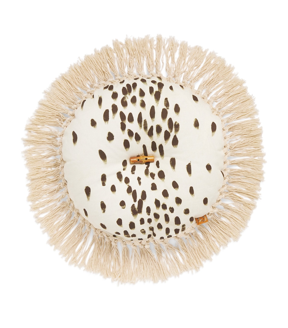 Fringed Tottenham Dalmatian Circular Cushion (36cm x 36cm)