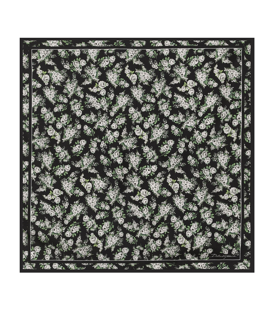 Dolce&Gabbana Silk Floral Square Scarf Bouq