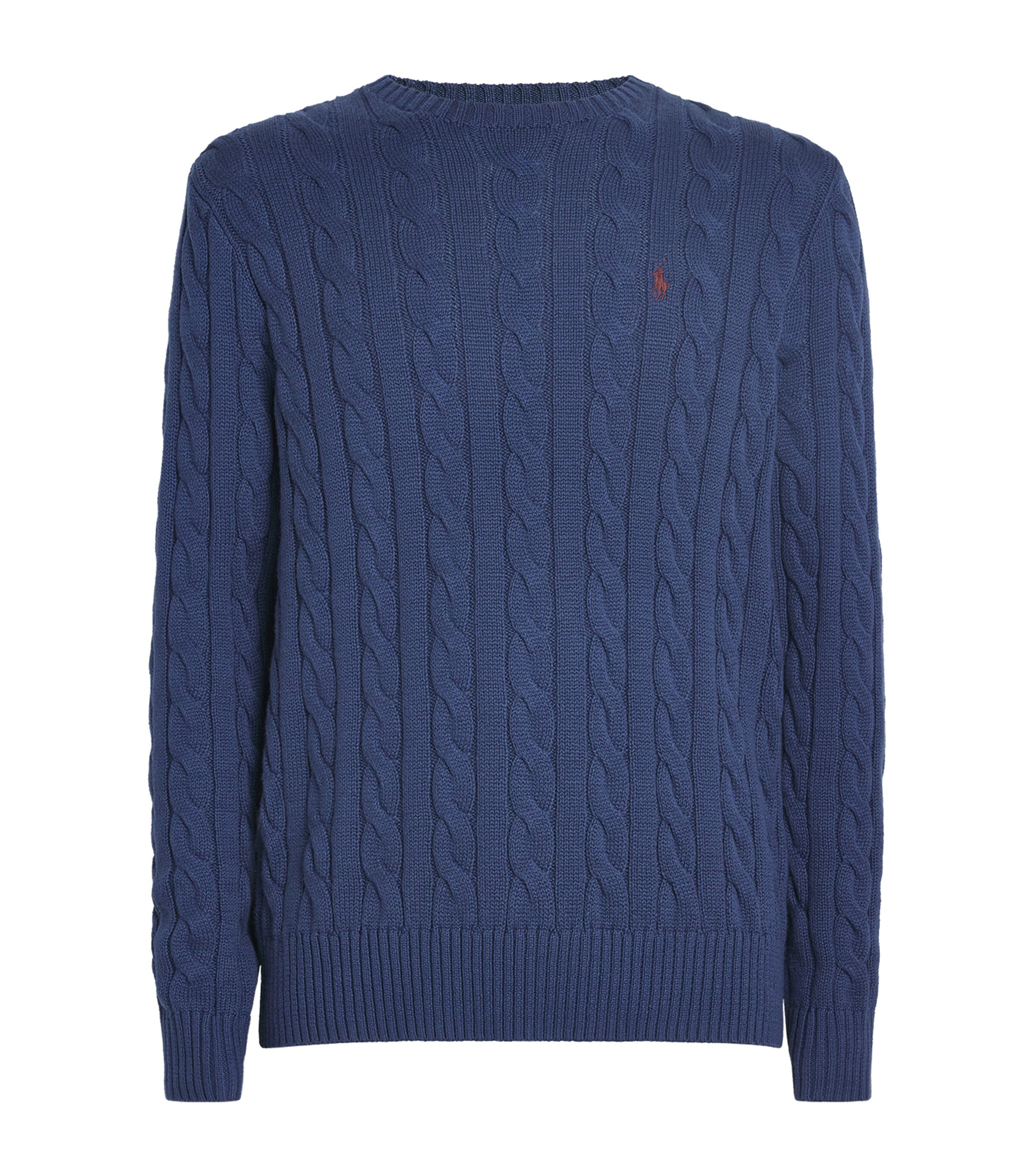 Cable-Knit Polo Pony Sweater