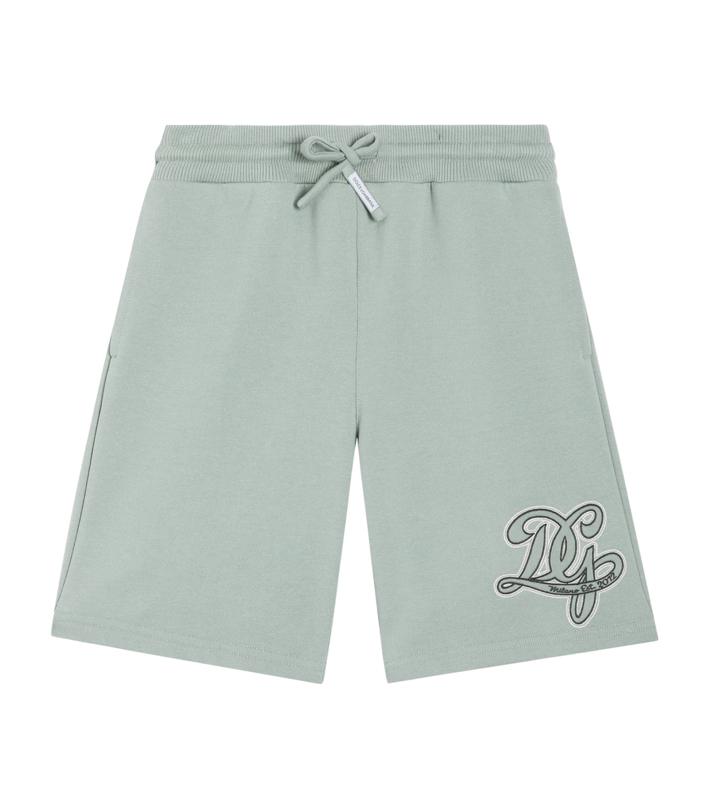 Dolce&Gabbana Kids Cotton Logo Shorts (8-12+ Years) Grey Green