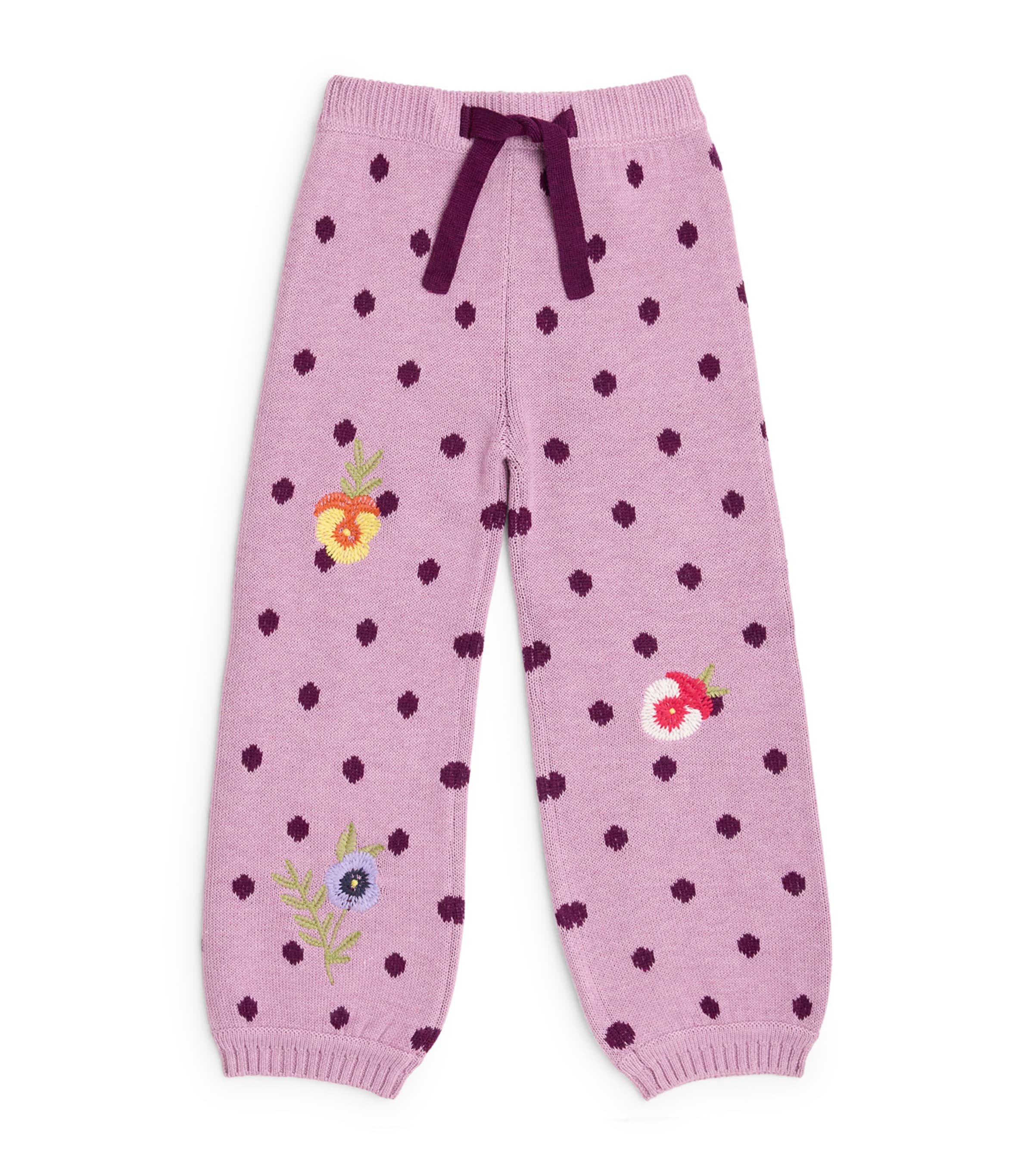 Monnalisa Jacquard Pansy Sweatpants (2-12 Years) Malva Flower