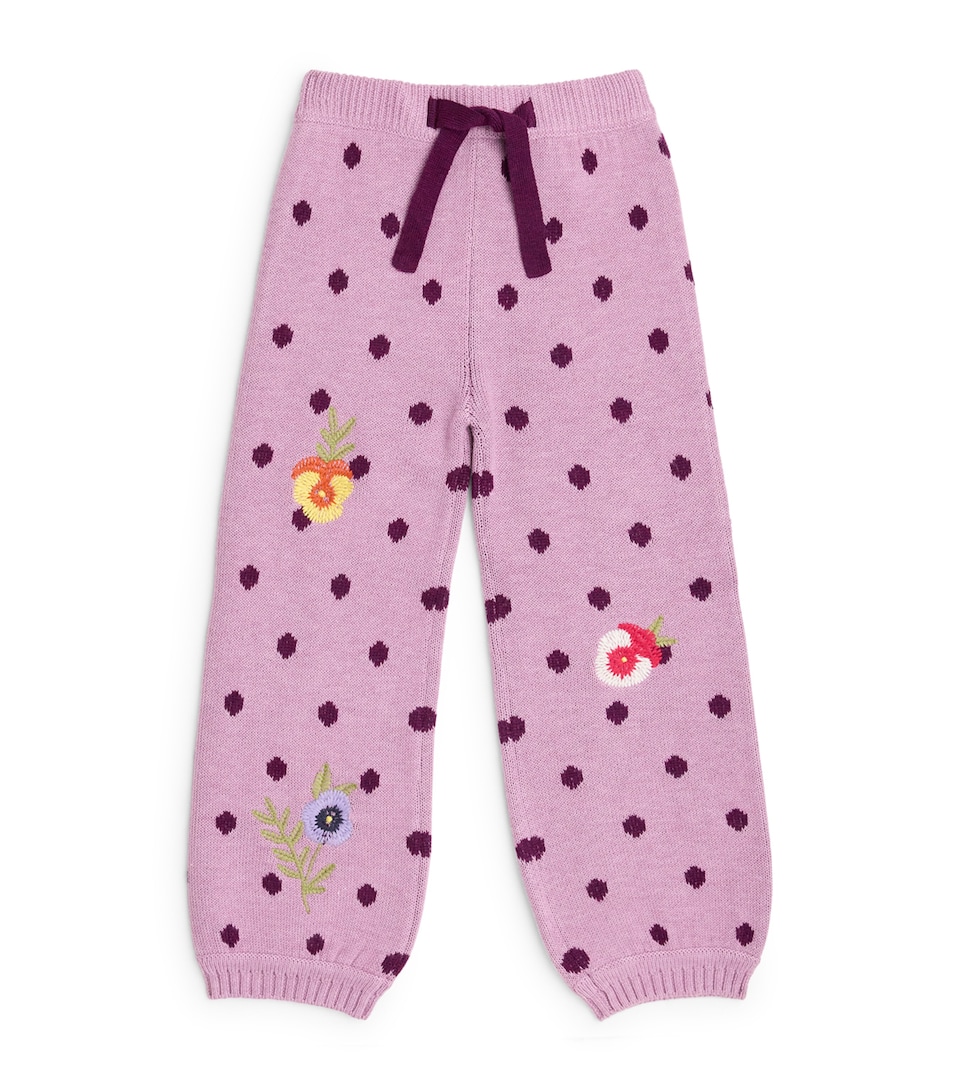 Monnalisa Jacquard Pansy Sweatpants (2-12 Years) Malva Flower