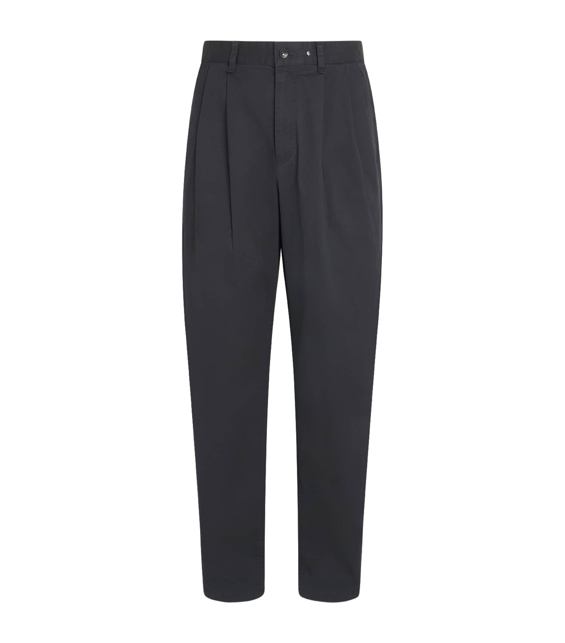 Rag & Bone Mens Cotton Pleated Baggy Chinos Black