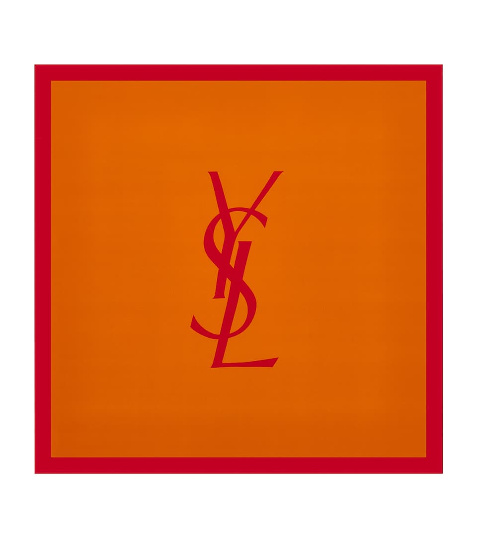 Saint Laurent Silk Cassandre Square Scarf