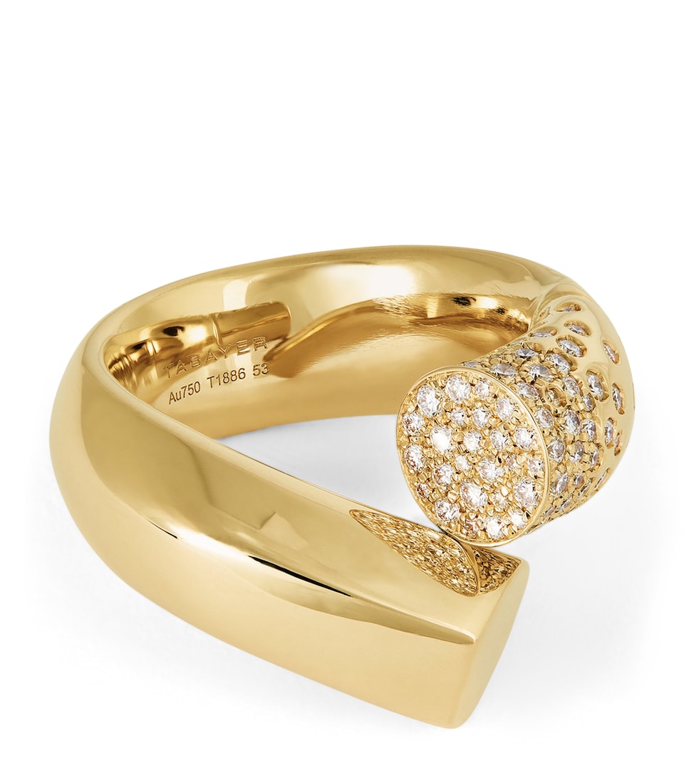 Yellow Gold and Pavé Diamond Oera Ring
