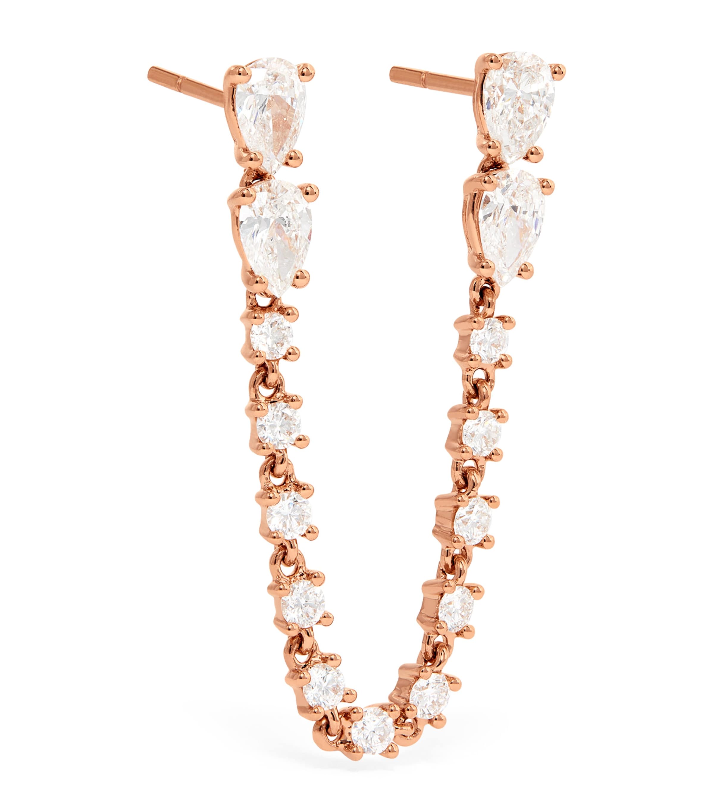 Rose Gold and Diamond Daphne Double-Piercing Single Earring