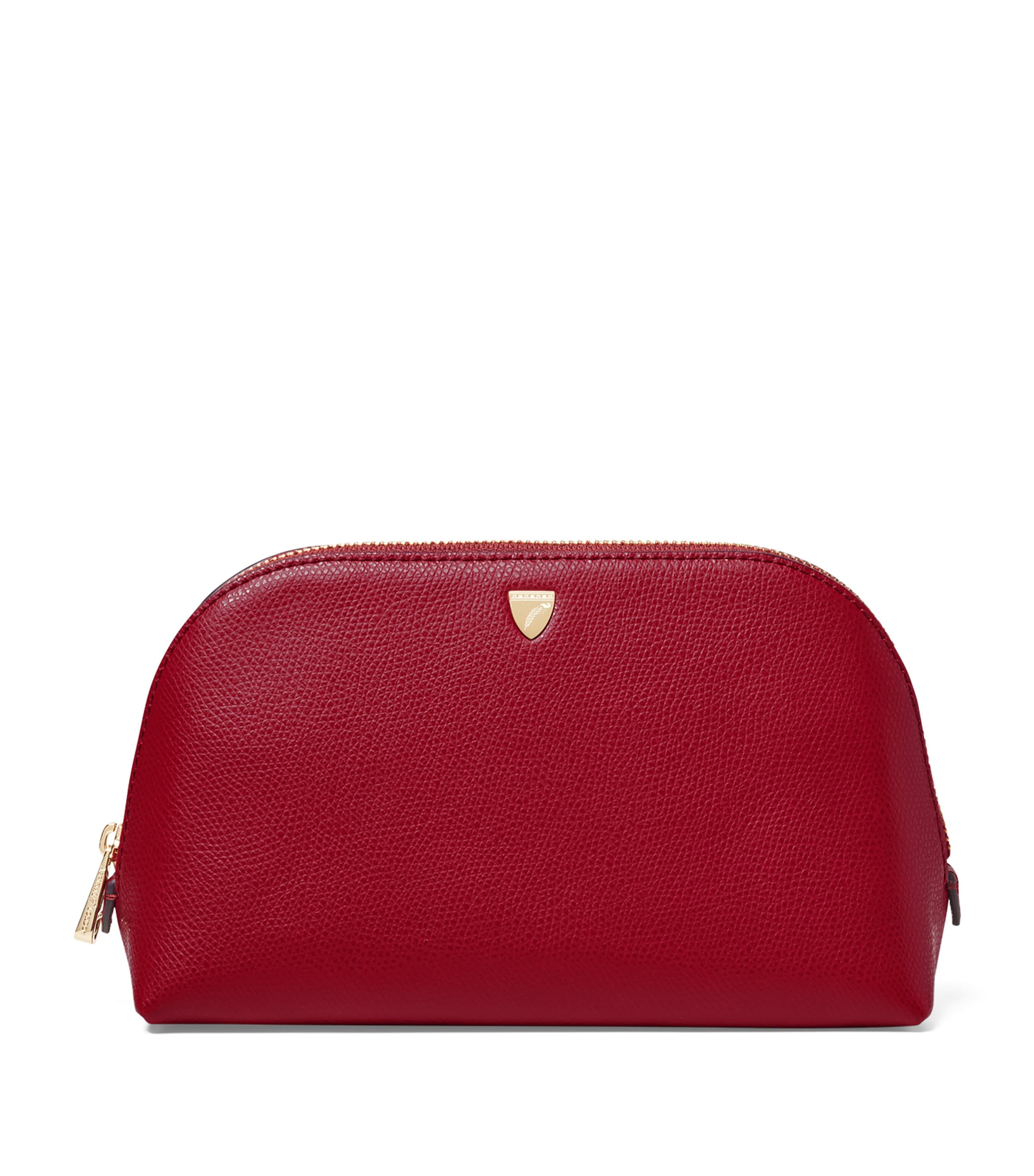 Aspinal Of London Small Grained Leather Cosmetics Case Cherry
