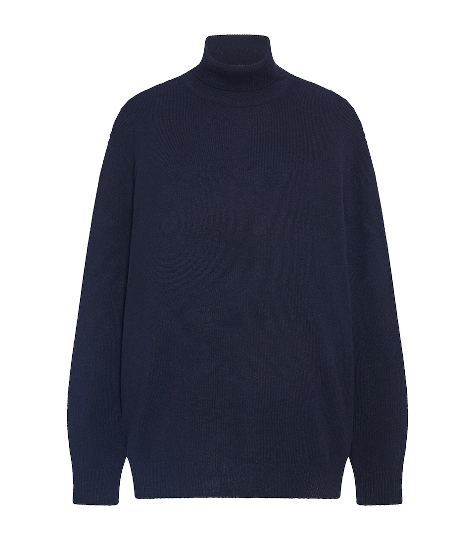 The Row Womens Priit Cashmere Rollneck Sweater Dark Navy
