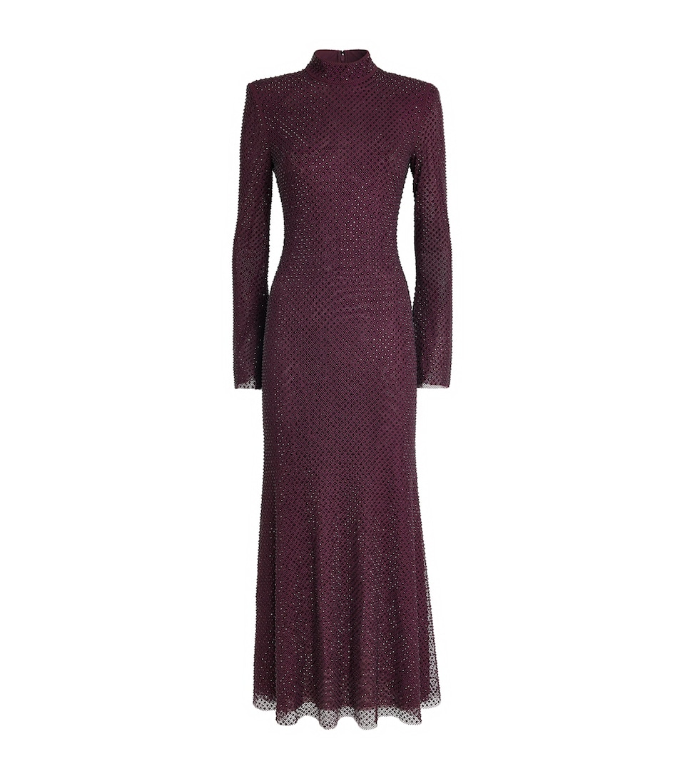 Rhinestone-Embellished Maxi Dress