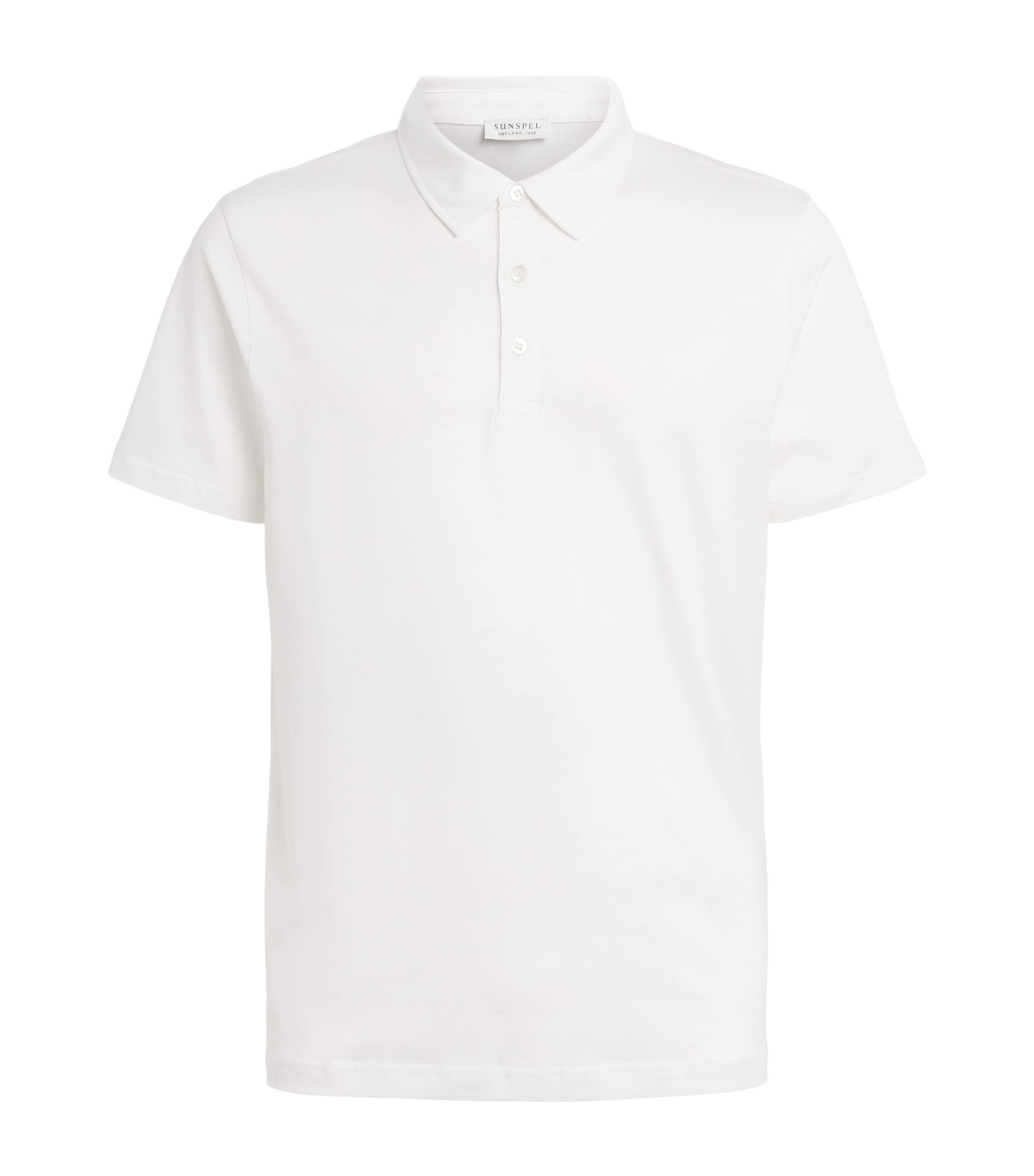 Sunspel Mens Supima Cotton Polo Shirt Whaa White