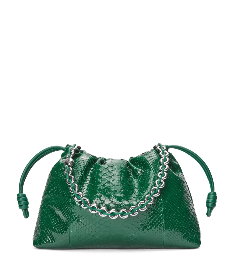 Large Patent Python Flamenco Purse