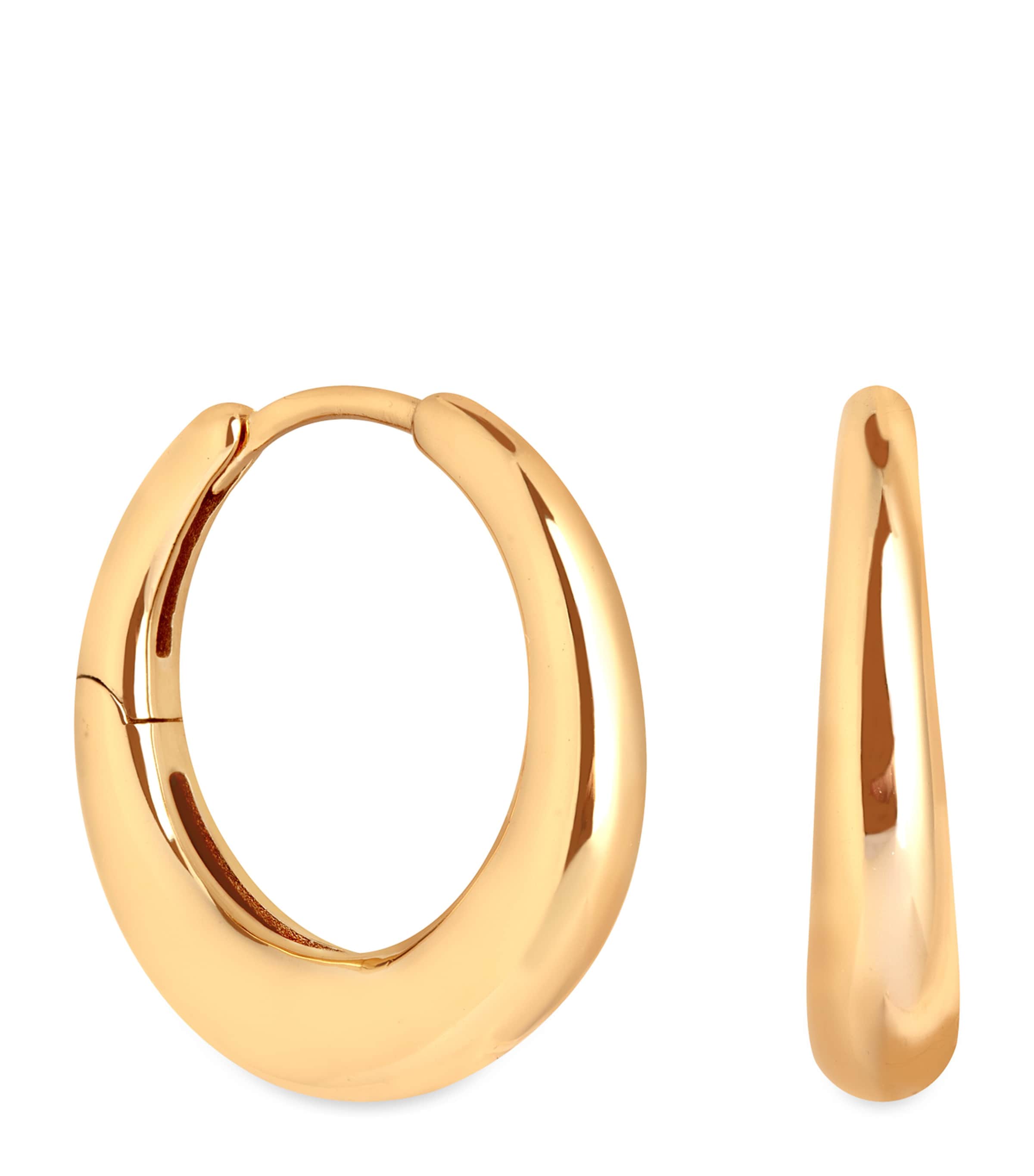 Medium Gold-Plated Dome Hoop Earrings