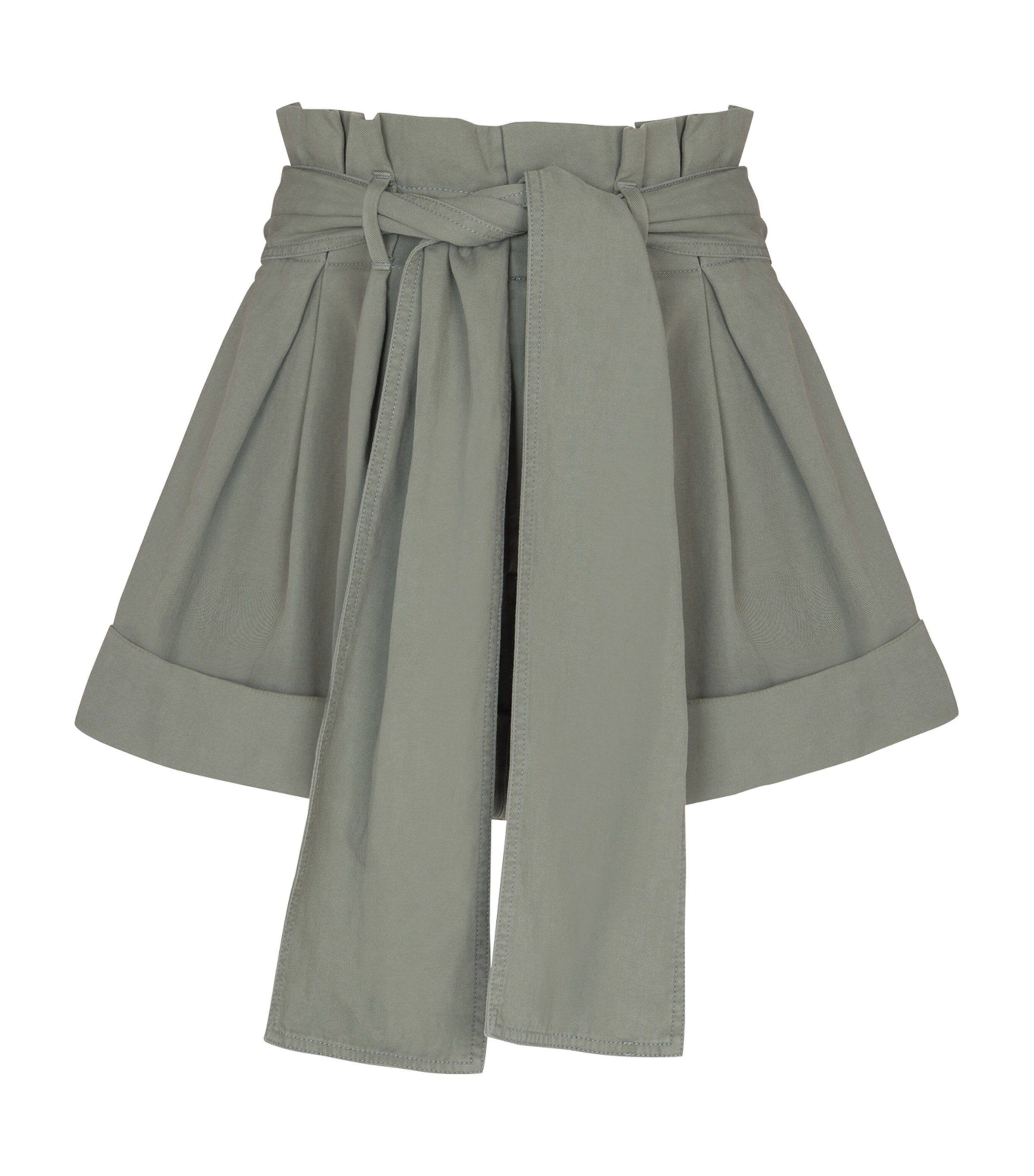 Balmain Womens Cotton High-Rise Shorts Vert Laurier