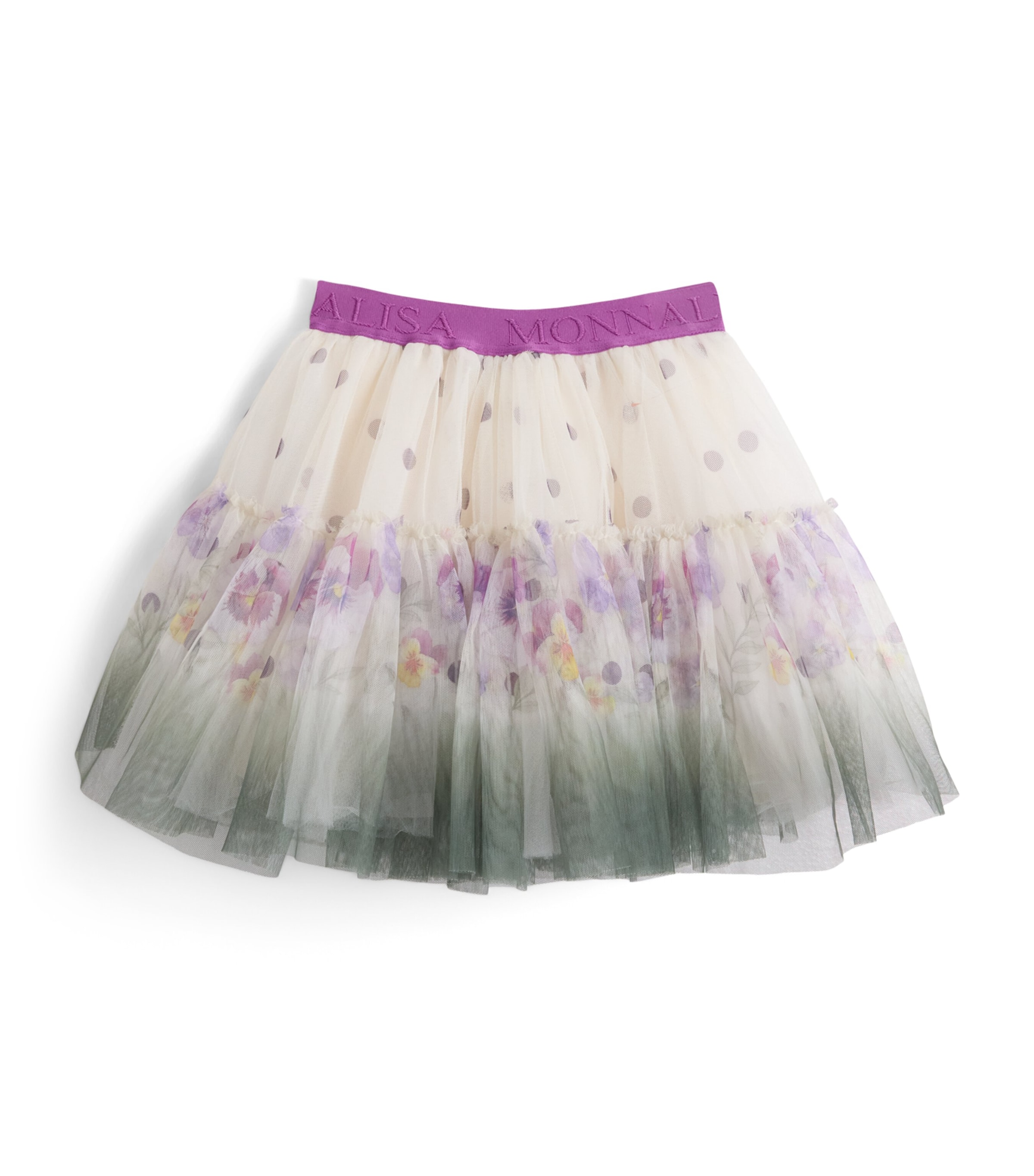 Monnalisa Tulle Floral Skirt (2-10 Years) Gardenia