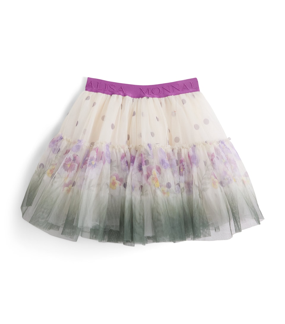 Monnalisa Tulle Floral Skirt (2-10 Years) Gardenia