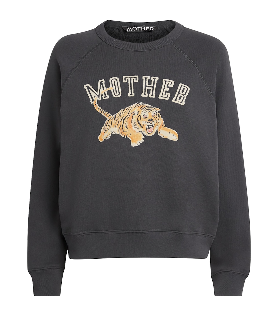 MOTHER Womens Cotton The Concert Sweatshirt Mother Tiger