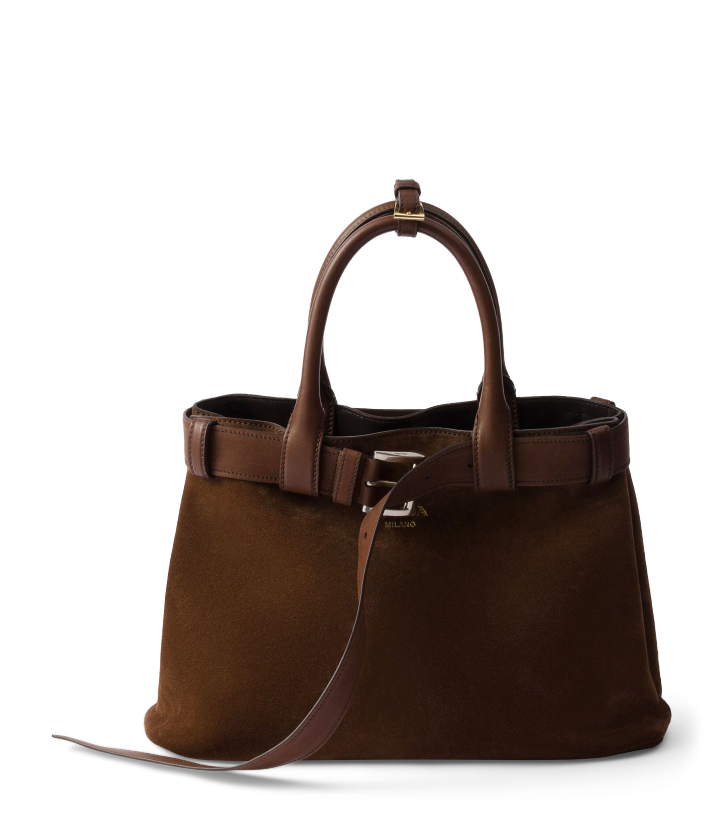 Medium Suede Buckle Tote Bag