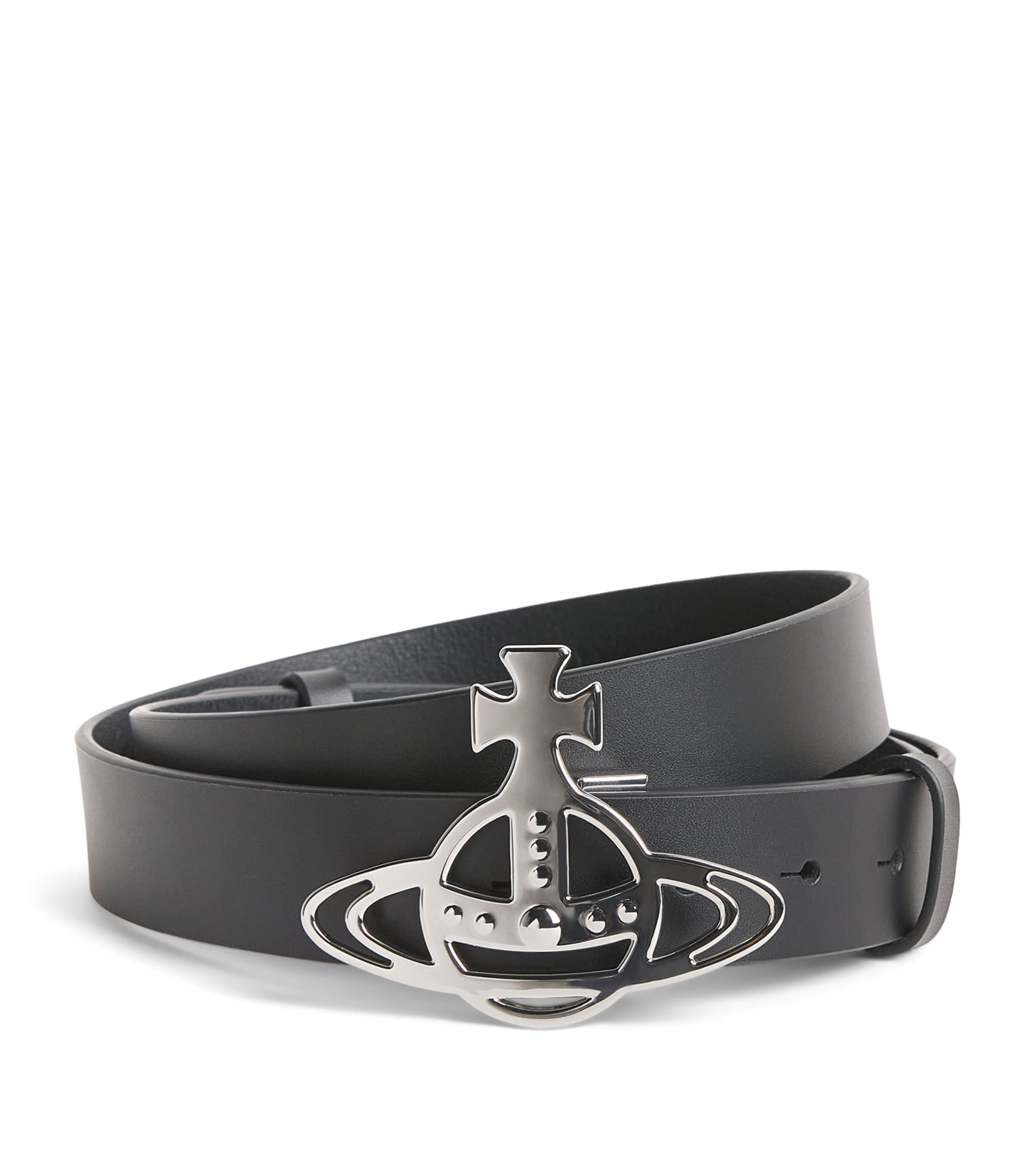 Vivienne Westwood Leather Orb Belt Black