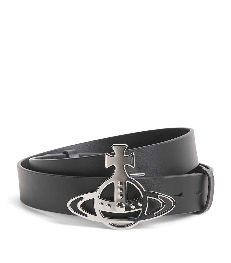 Vivienne Westwood Leather Orb Belt Black