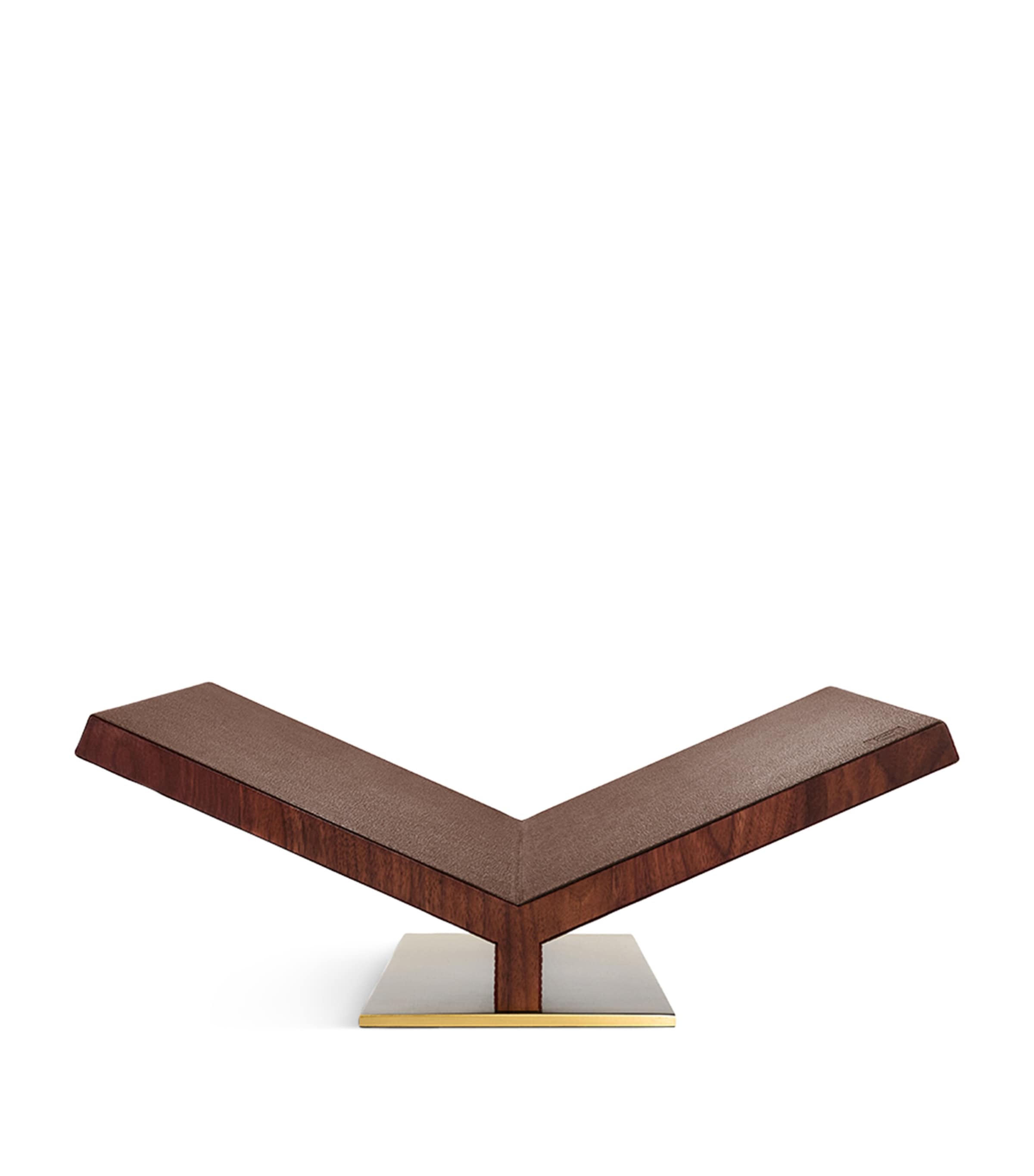 Assouline Walnut-Leather Classic Collector Bookstand Brown