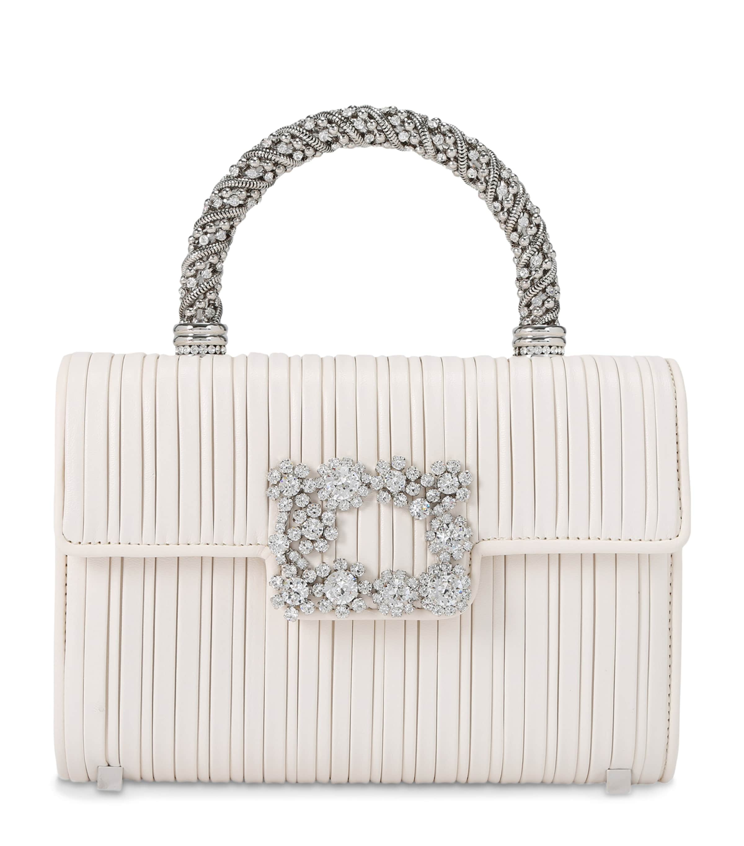 Roger Vivier◆ミニEnvelope Flowerレザーバッグ グレー Roger Vivier - Mini Envelope Flower leather bag - Piombo