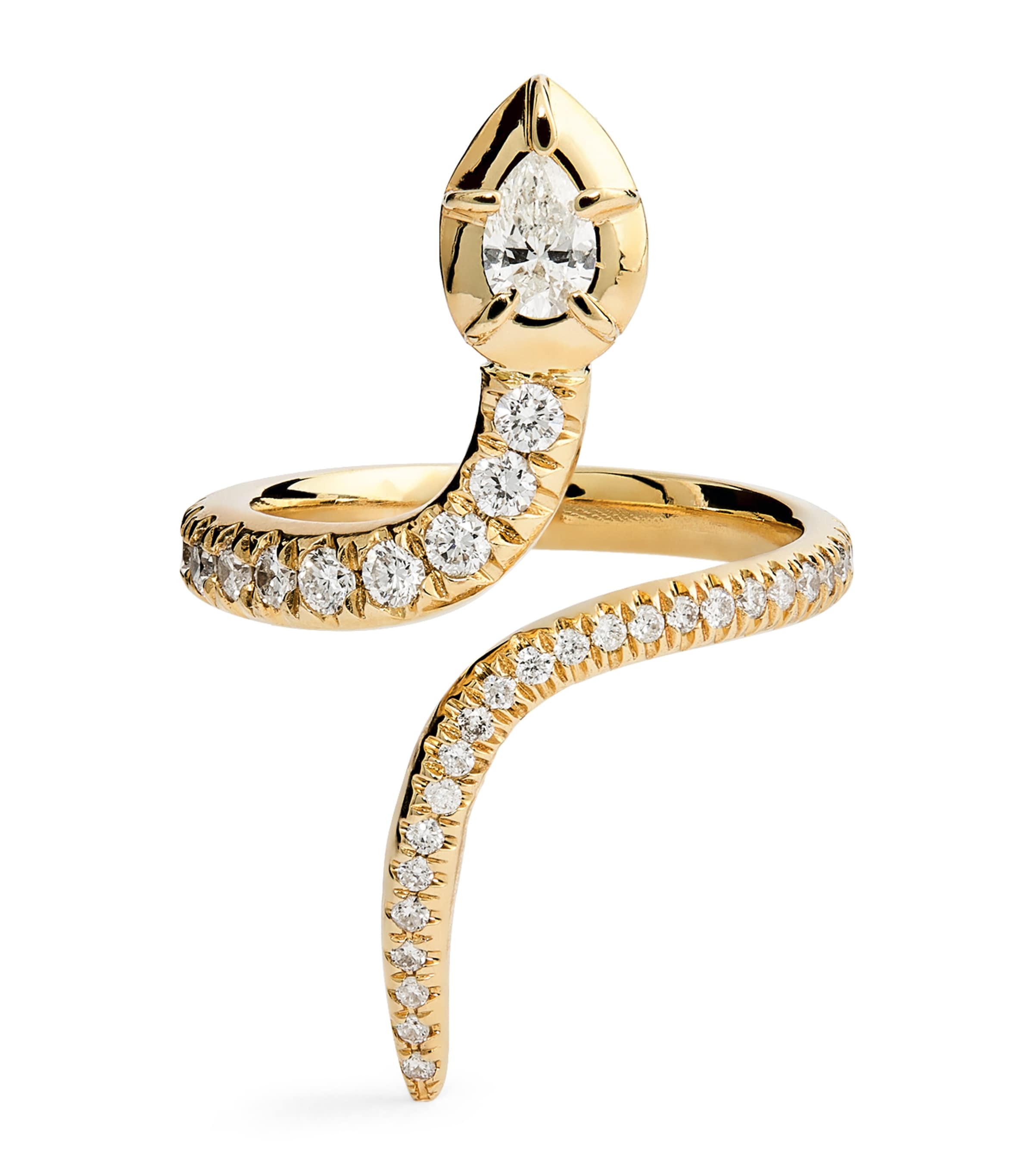 Yellow Gold and Diamond Sophia Snake Ring