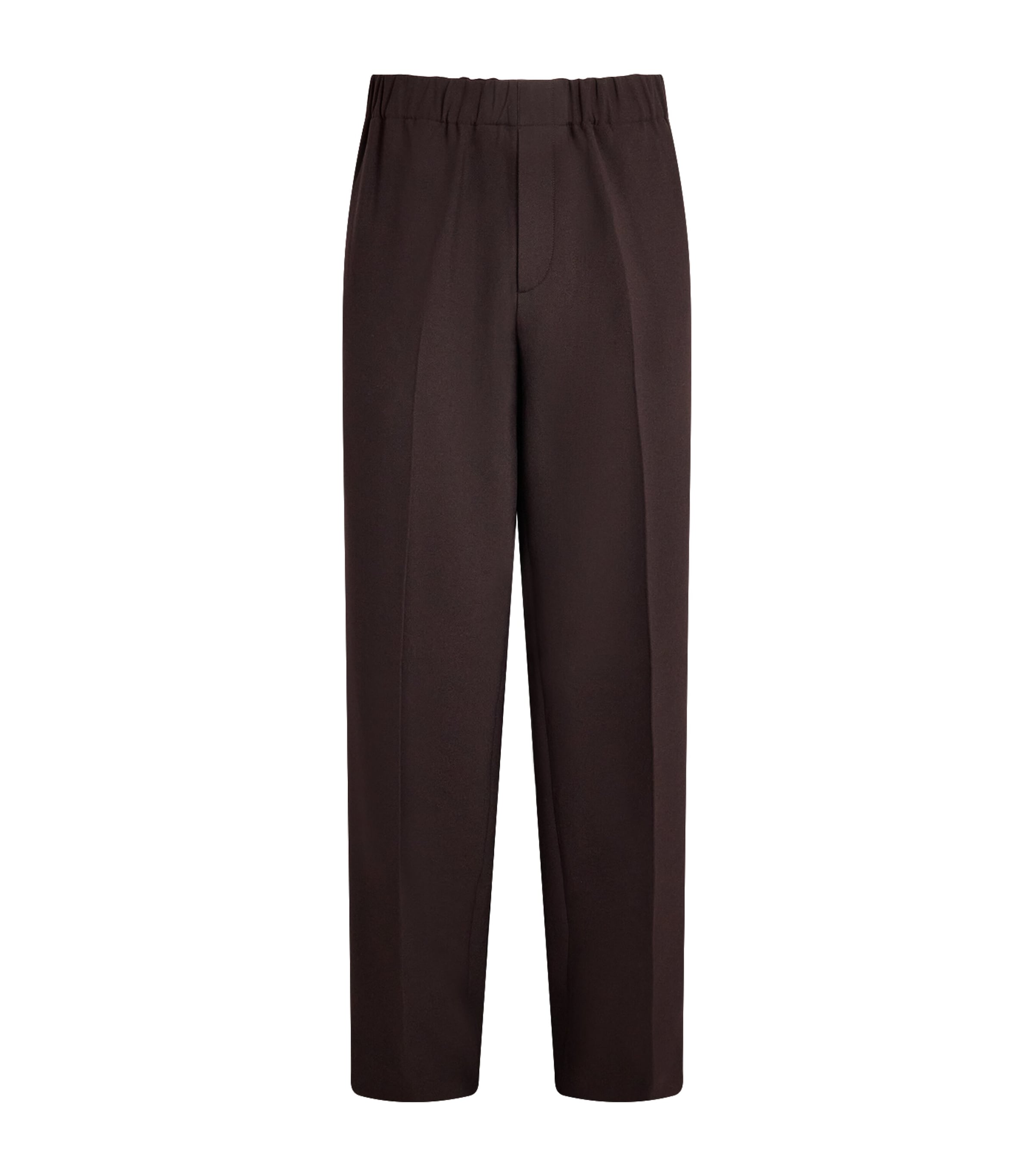 Sandro Paris Mens Jersey Wide-Leg Trousers Dark Chocolate