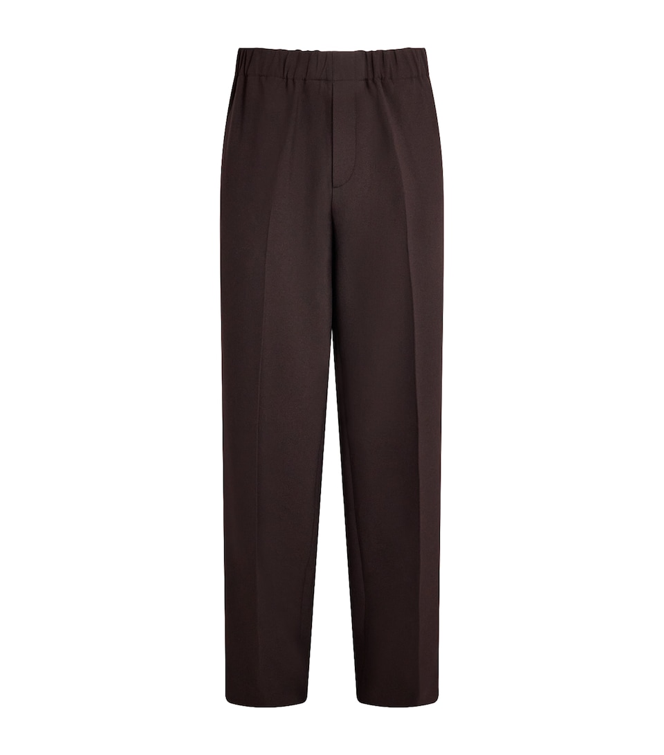 Sandro Paris Mens Jersey Wide-Leg Trousers Dark Chocolate