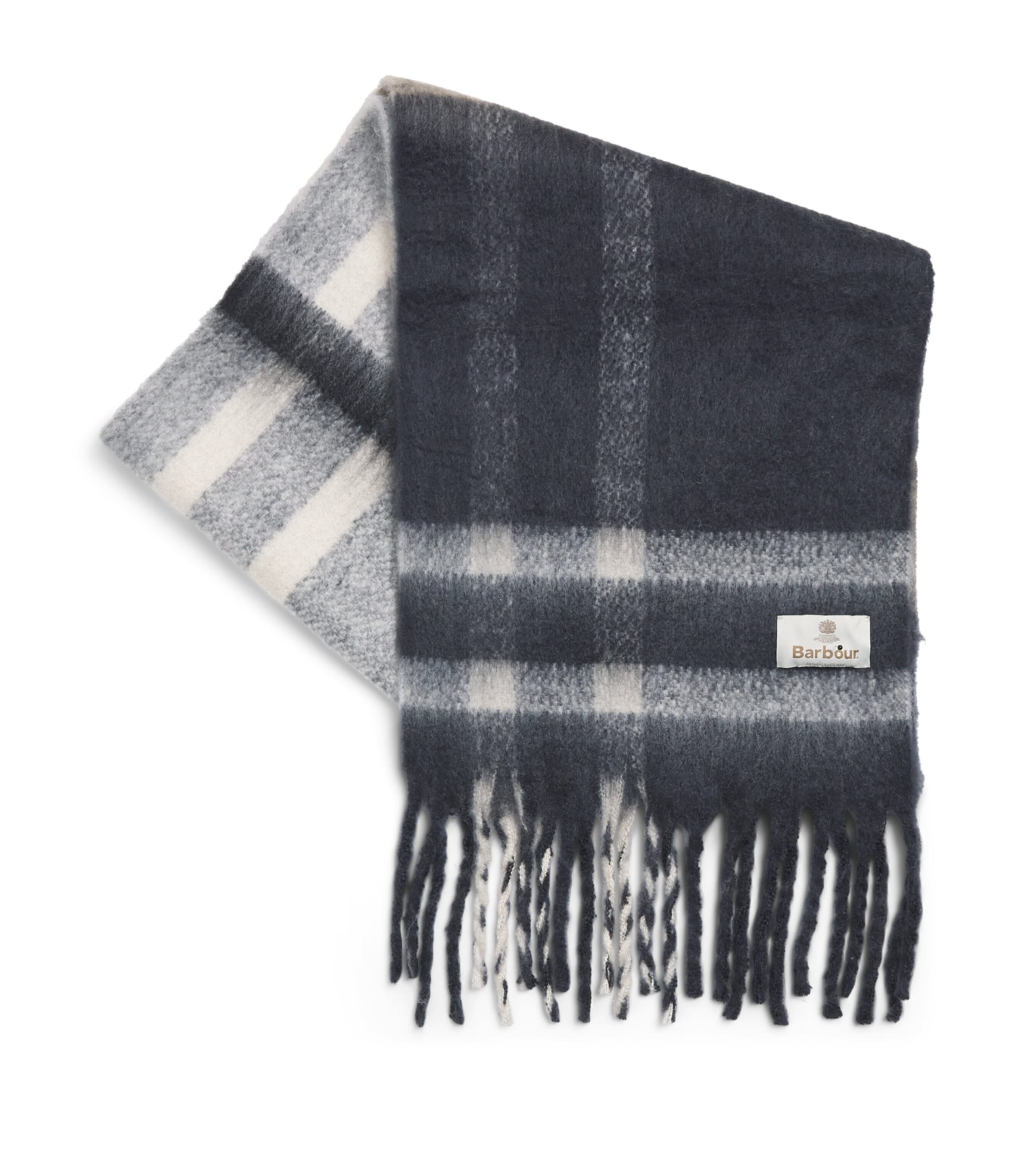 Barbour Knitted Bouclé Tartan Isla Scarf Birchwood Drs Tartan