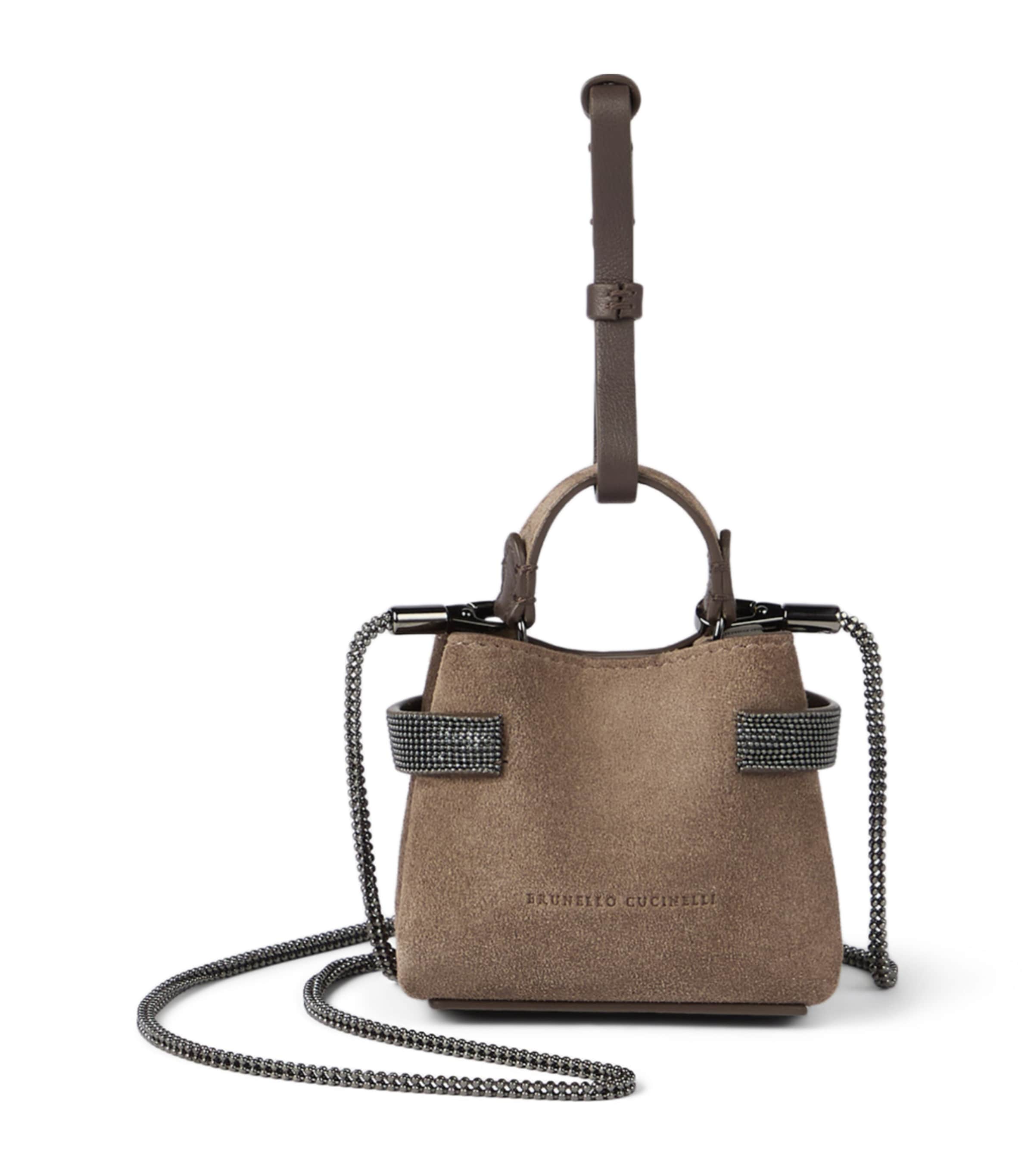 Small Suede Essence Top-Handle Bag
