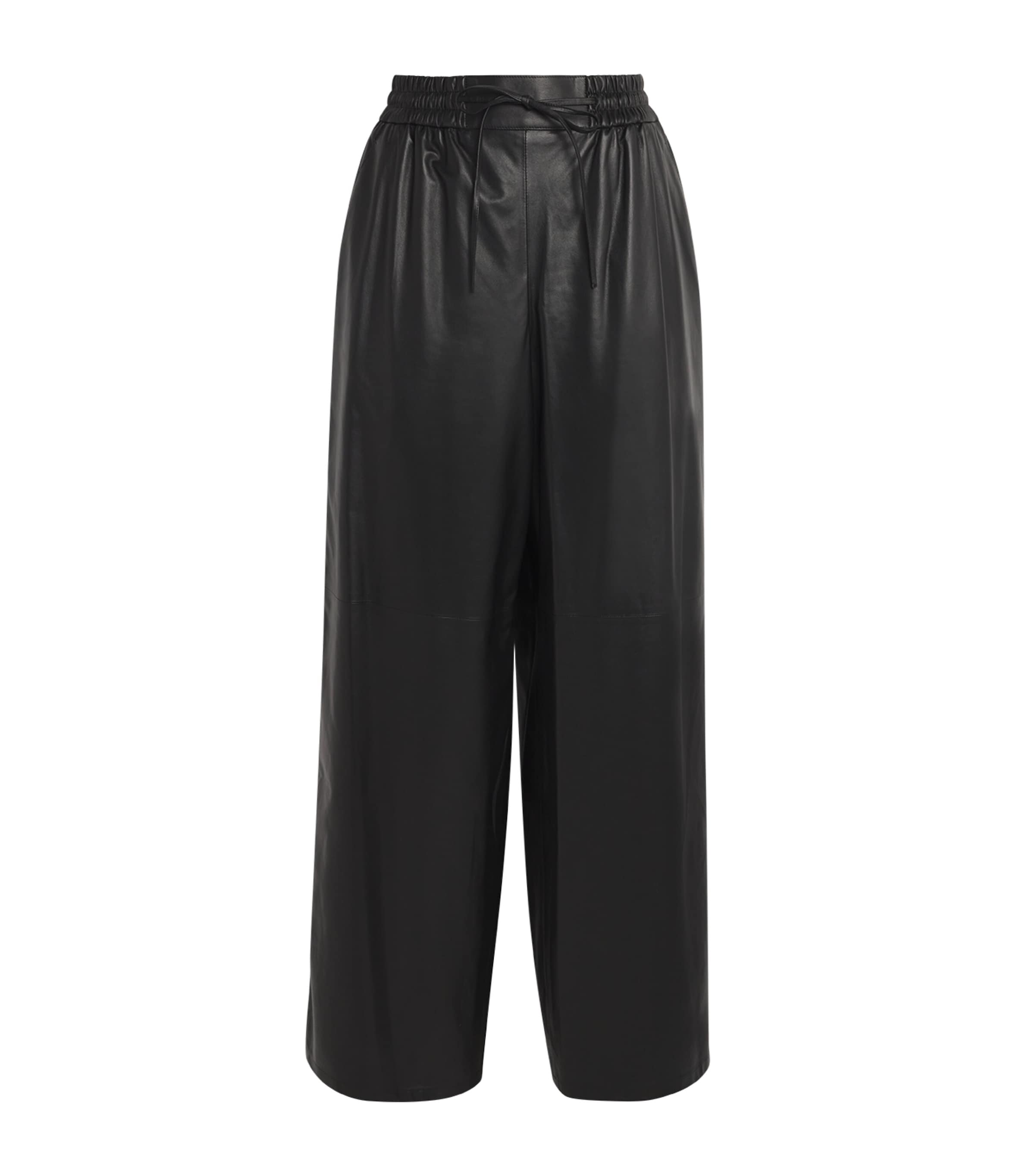 Lambskin Wide-Leg Trousers