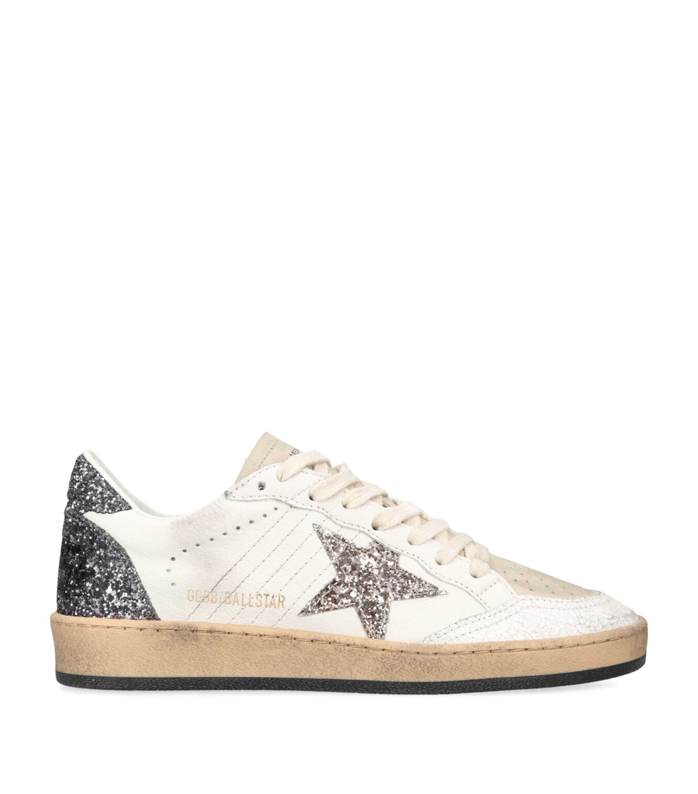 関税込★Golden ★Old Rose White Ballstar Sabot Sneakers Ball Star Sabots in white nappa with an old-rose leather star