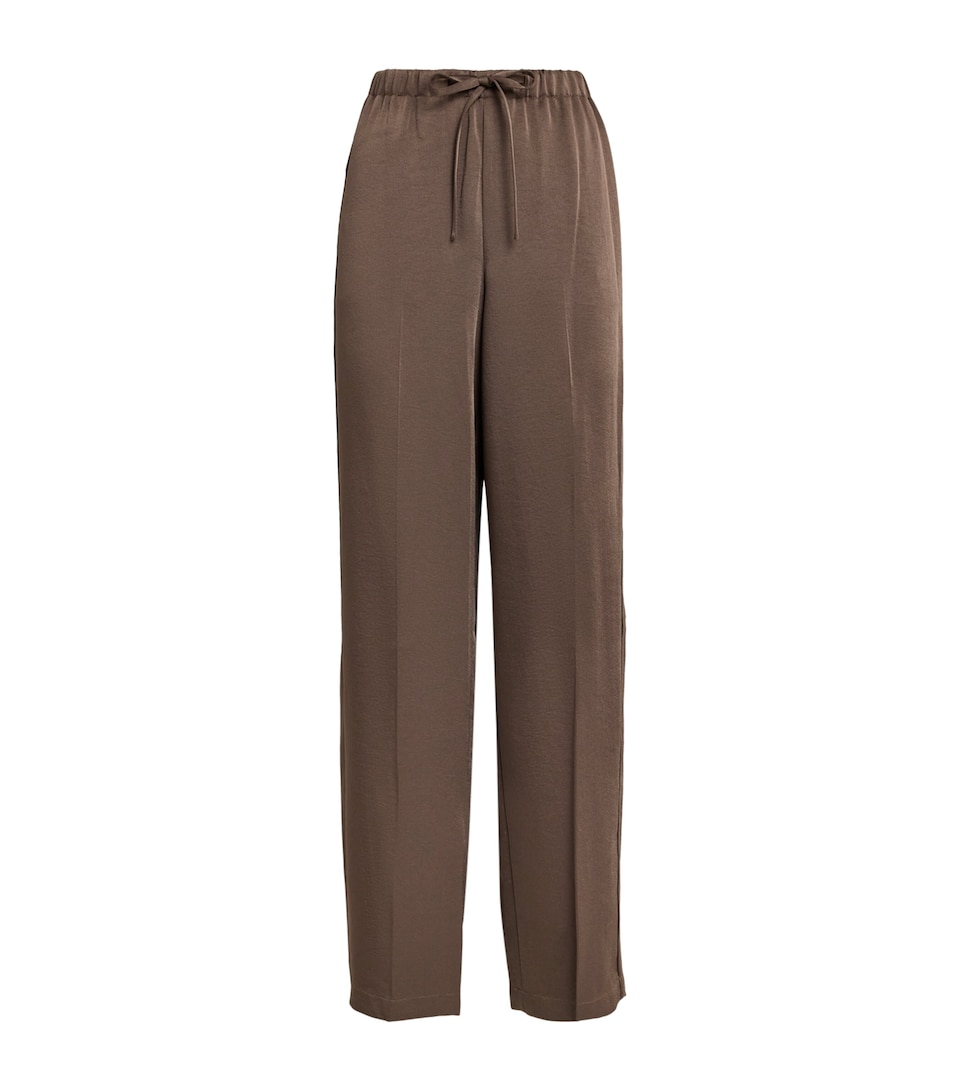 Vince Womens Crepe High-Waist Trousers Taupe Haze