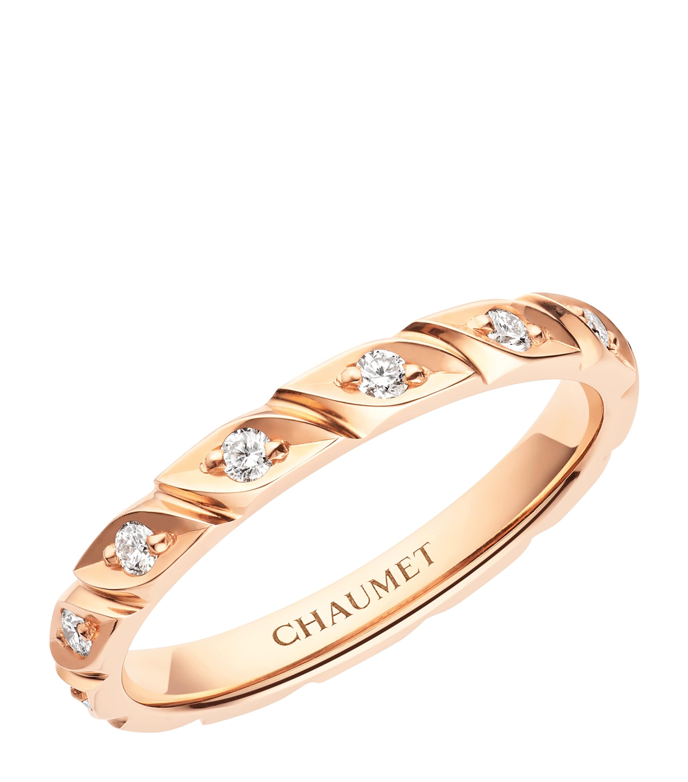 Chaumet Rose Gold and Diamond Torsade de Chaumet Wedding Band Pink Gold