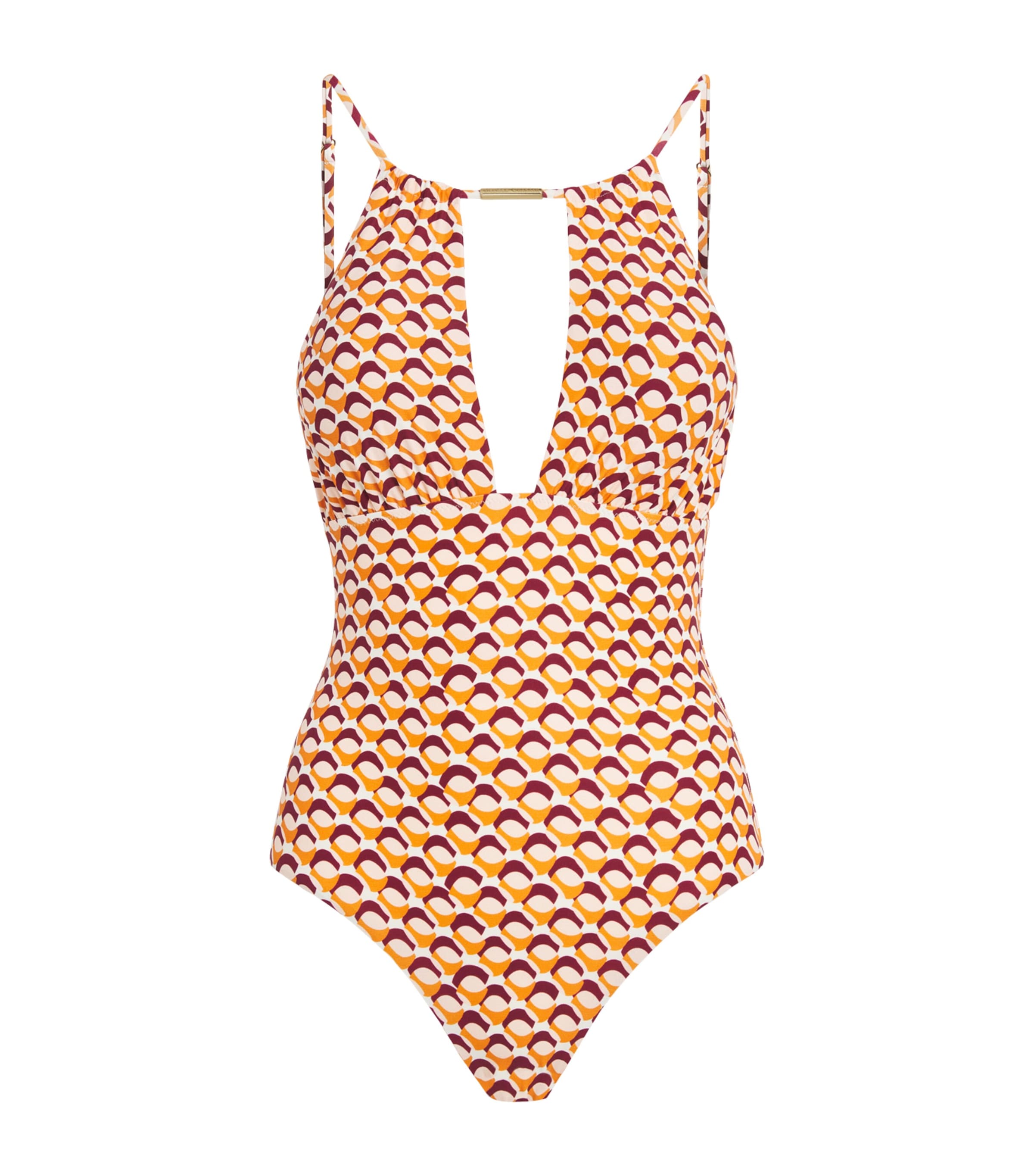 Melissa Odabash Womens Cut-Out Printed Surfside Swimsuit Retro