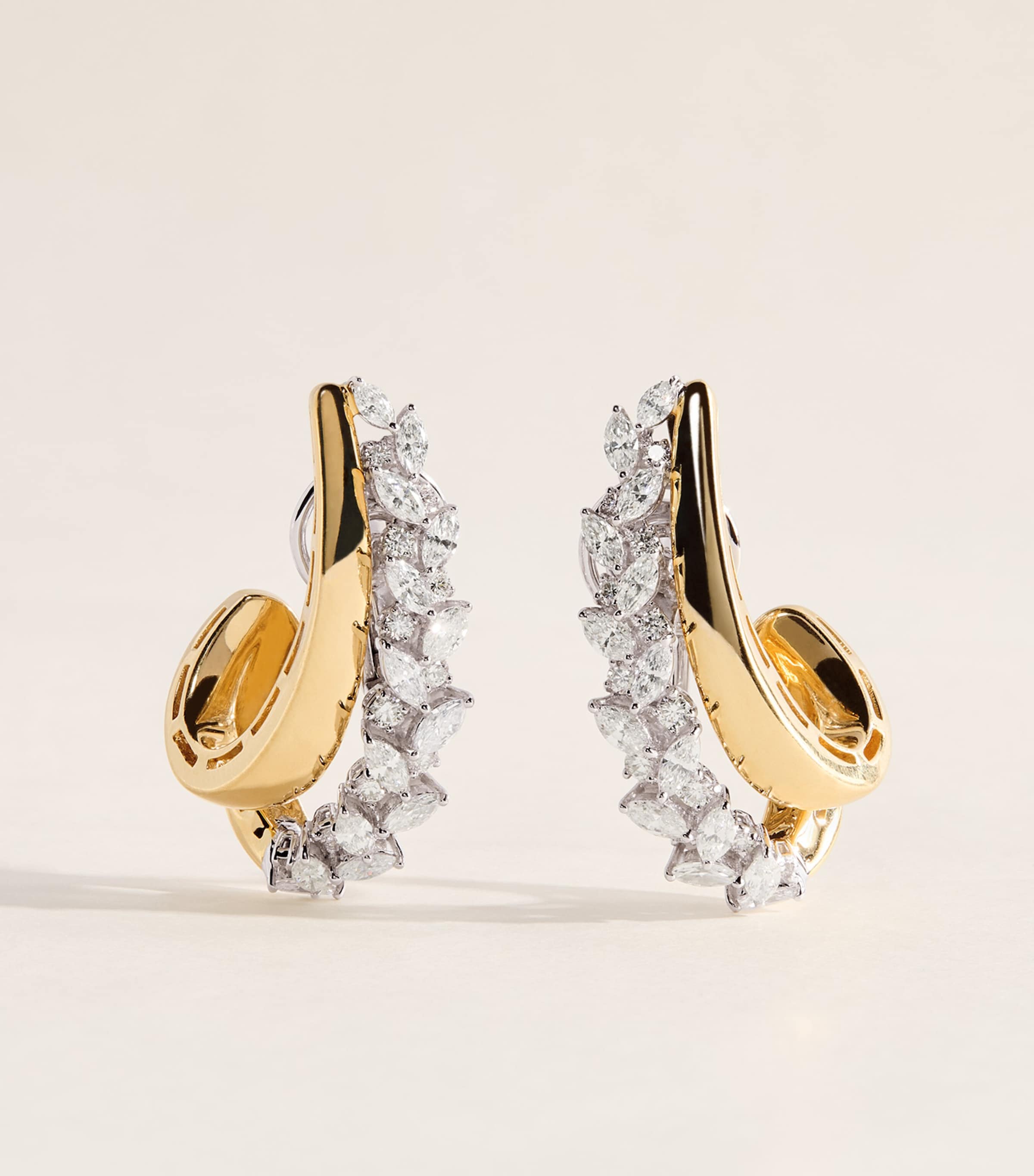 Yeprem Mixed Gold and Diamond Golden Strada Earring