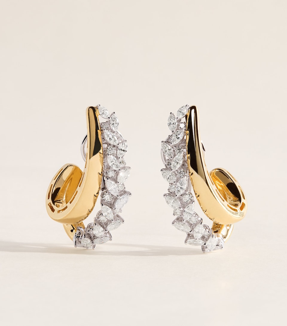 Yeprem Mixed Gold and Diamond Golden Strada Earring
