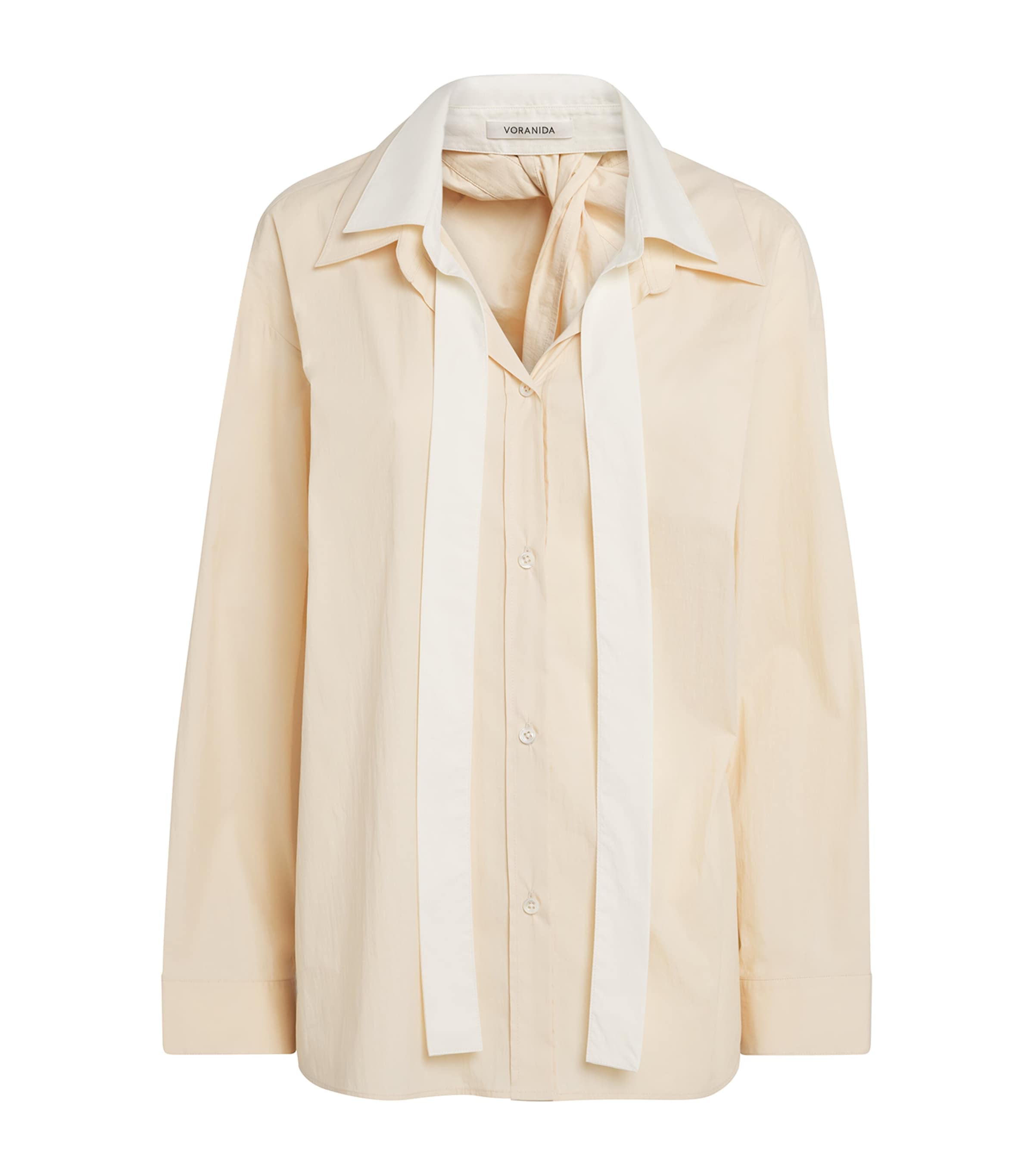 Cotton-Blend Open-Back Shirt