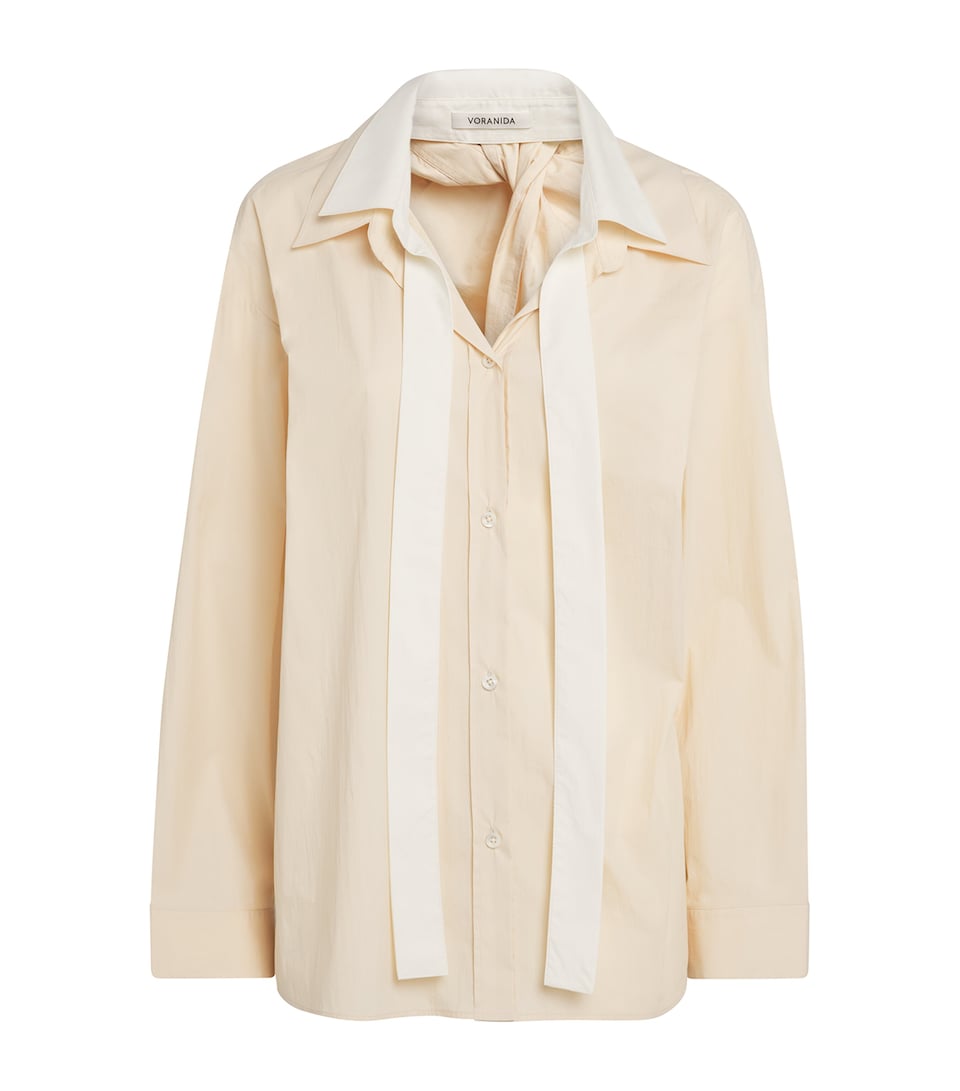 Cotton-Blend Open-Back Shirt