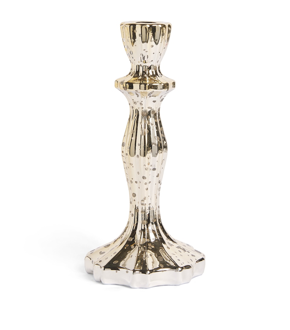 Harrods Glass Metallic Candlestick Holder Gold