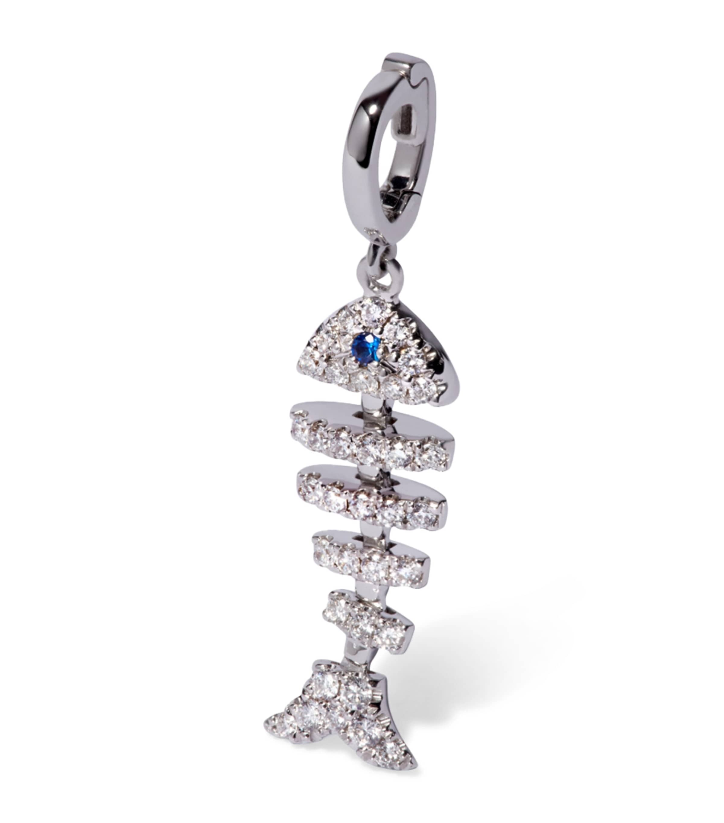 Annoushka White Gold, Diamond and Sapphire Fish Bones Charms