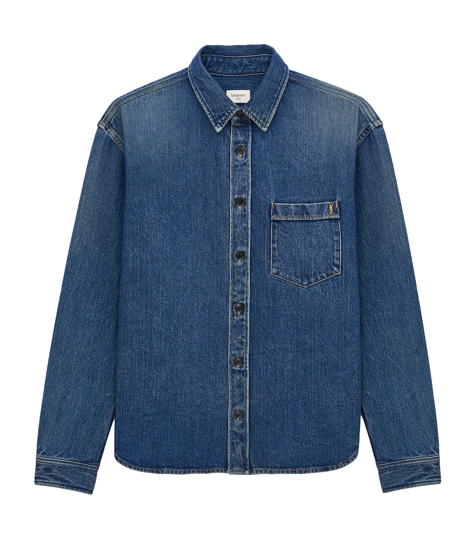 Saint Laurent Mens Cassandre Denim Shirt