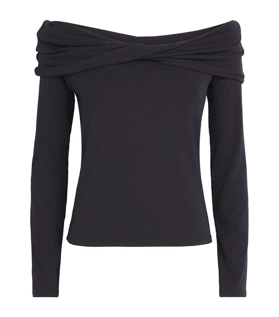 PAIGE Womens Off-The-Shoulder Aaliyah Top Black