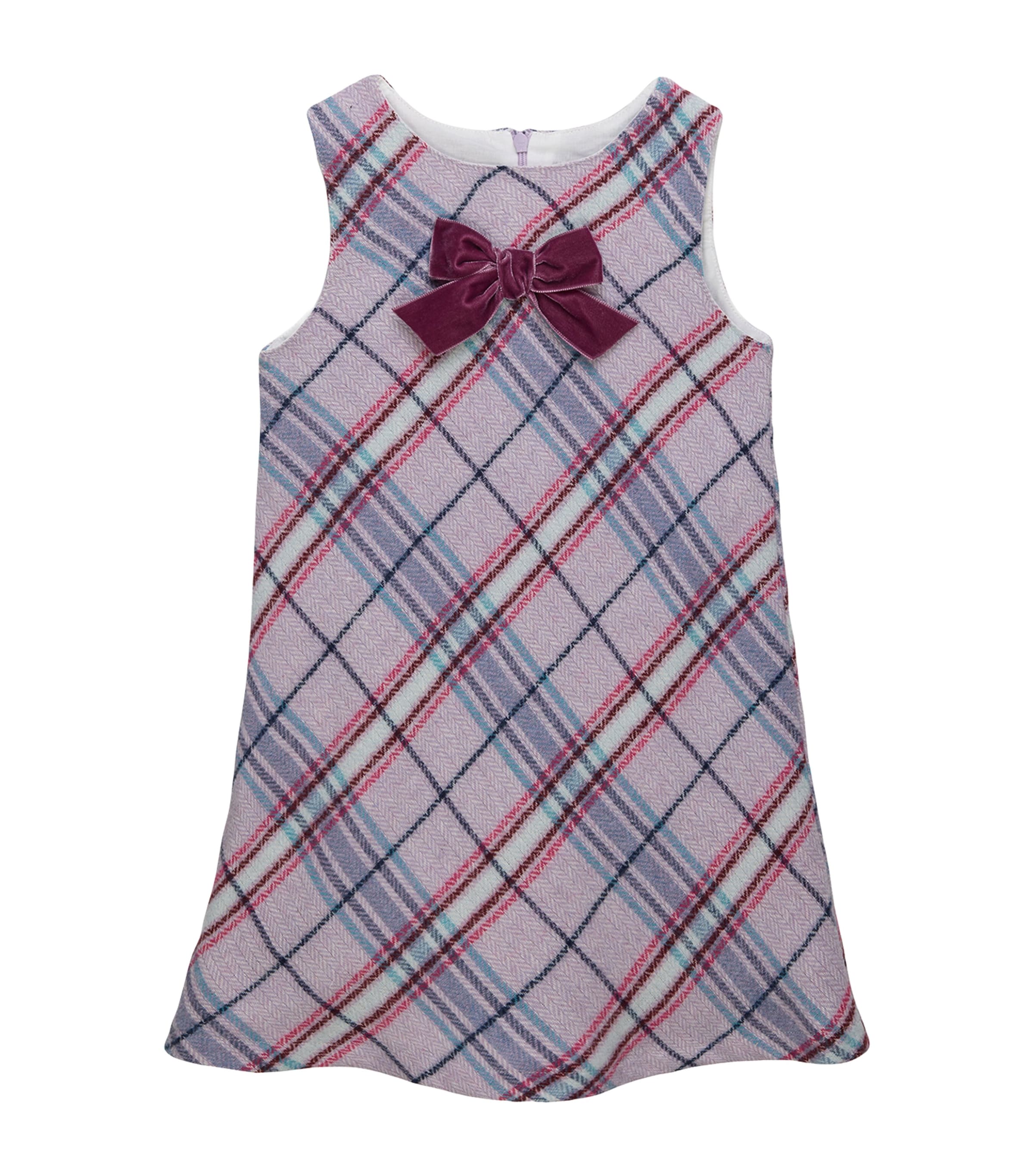 Trotters Eleanor Check Pinafore Dress (2-5 Years) Lilac