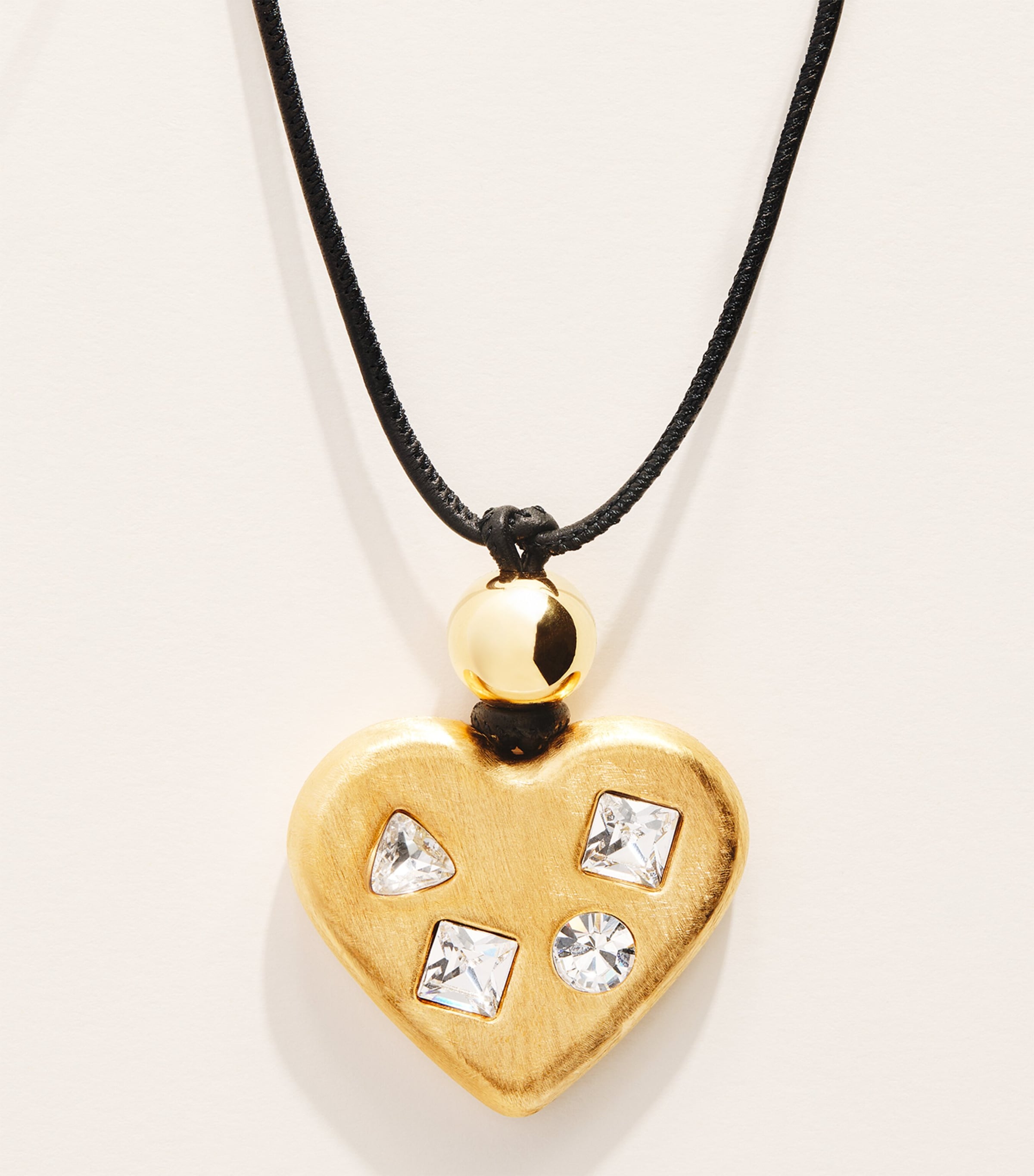 Jacquemus Heart Pendant Necklace Gold / Crystal