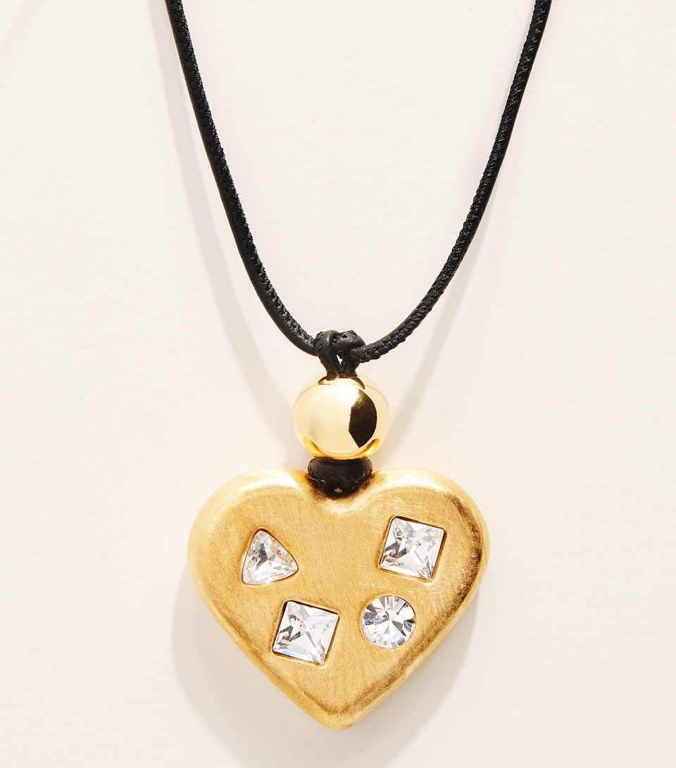Jacquemus Heart Pendant Necklace Gold / Crystal