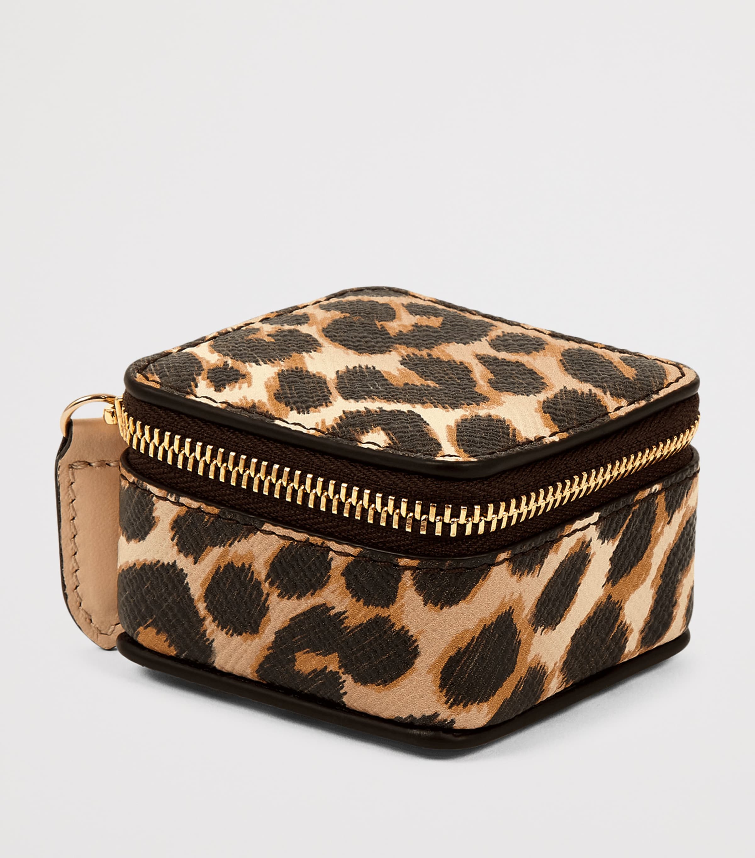 Panama Leather Leopard Print Trinket Case