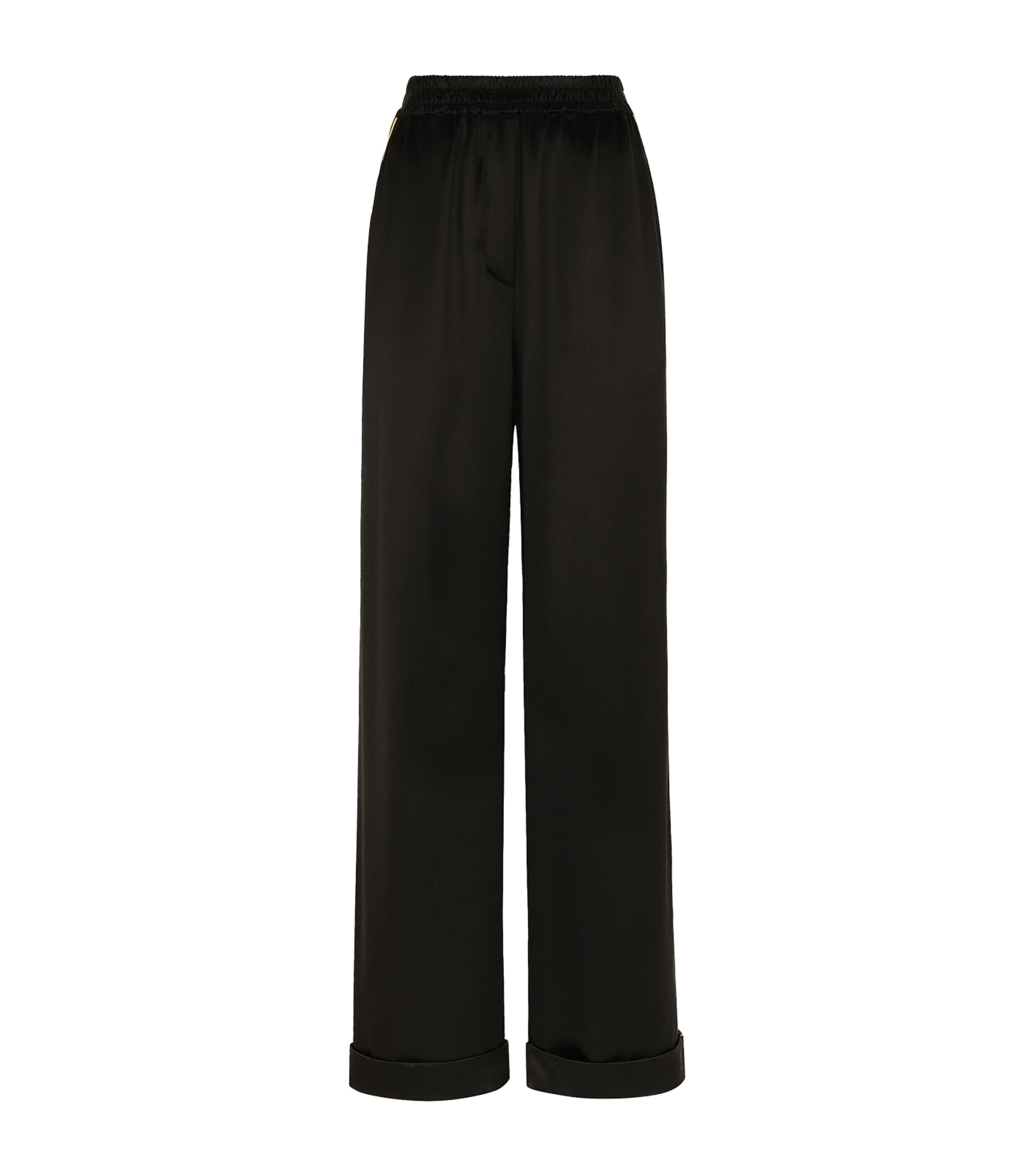 Silk Satin Wide-Leg Trousers