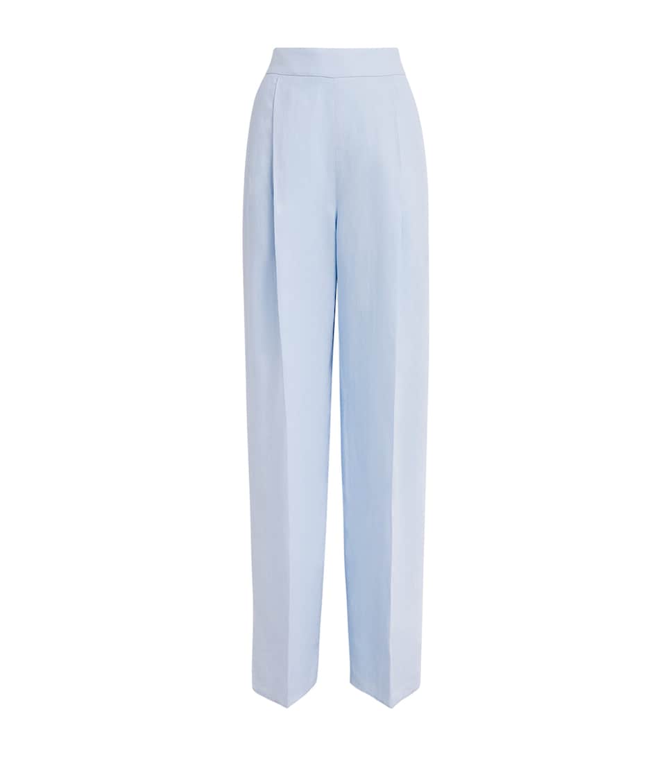 Linen Pleated Drawstring Trousers