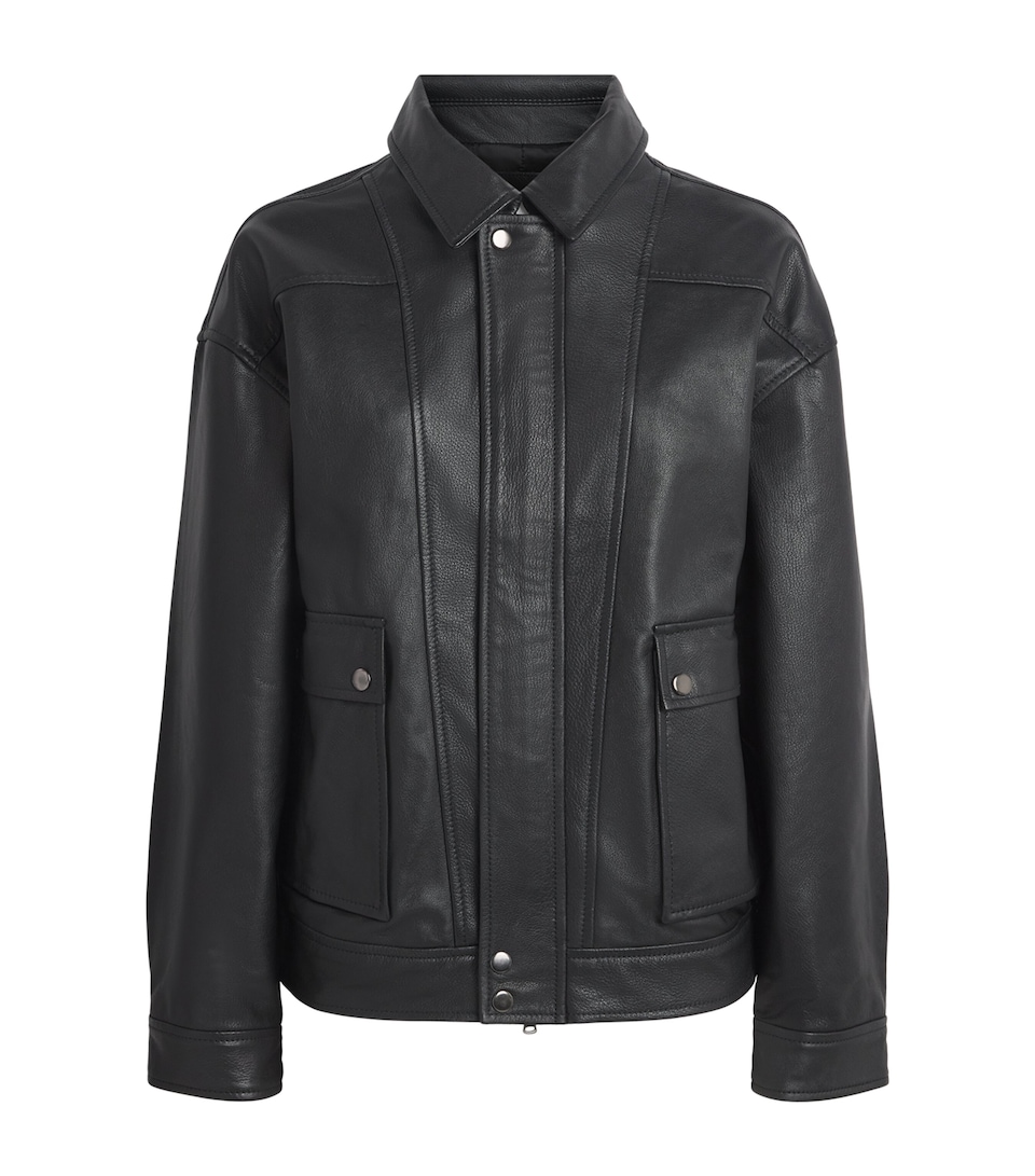 PAIGE Womens Ashland Leather Jacket Black